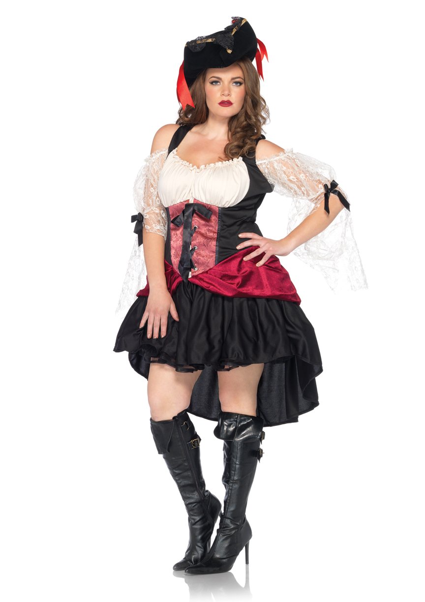 Leg Avenue Women's Plus-Size Wicked Wench Costume - Sexy Pirate Halloween Outfit for Women, Cosplay & Theme Parties