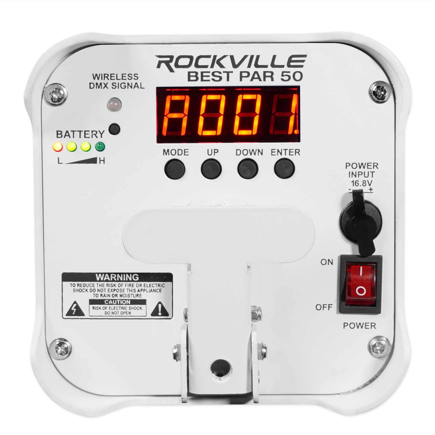 Rockville PAR 50 RGBWA+UV Wireless DMX Rechargeable LED Stage Lights (2-Pack) with Carrying Bag - Perfect for DJ Shows, Concerts, and Live Performances