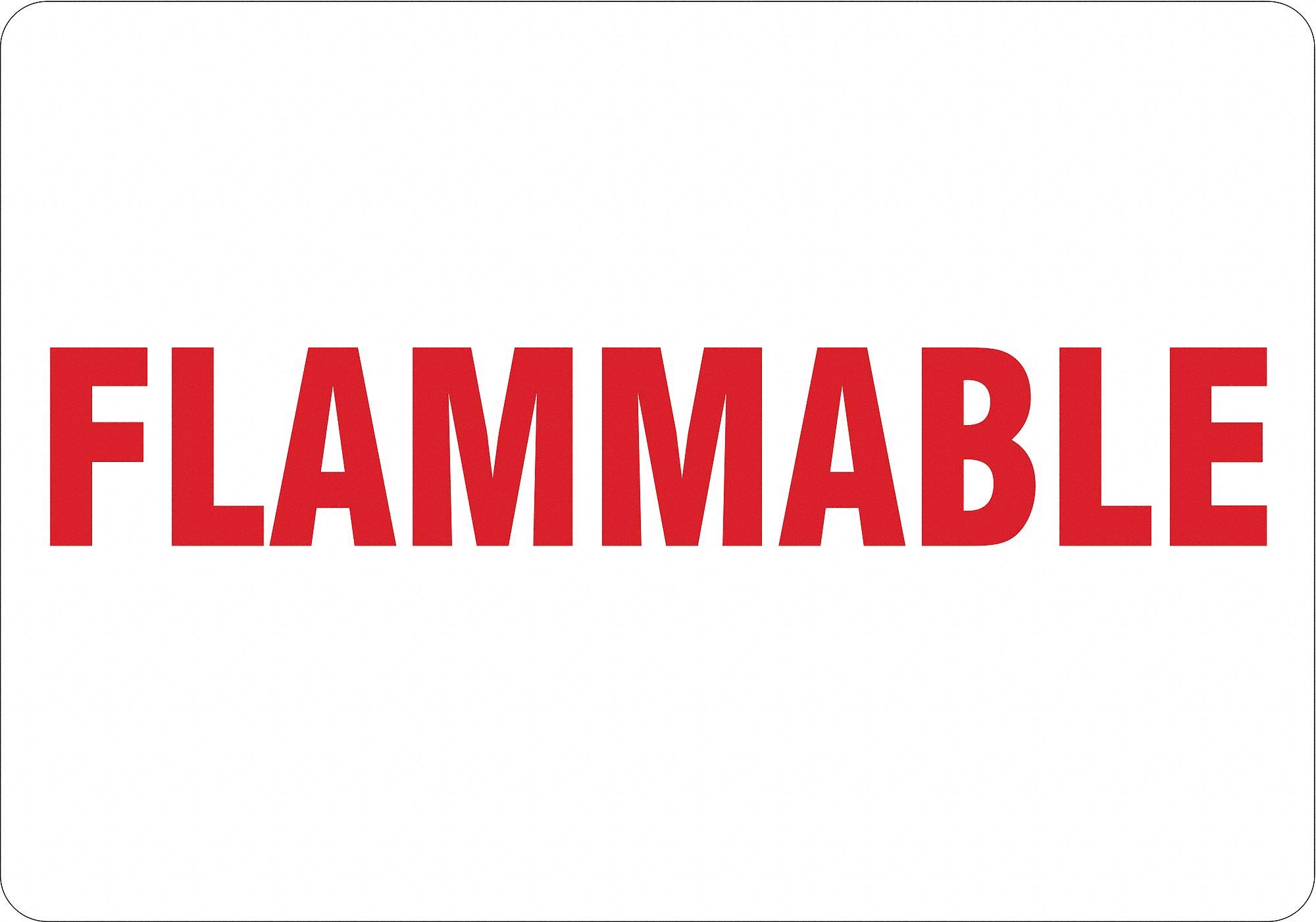 Condor Flammable Safety Sign - Red & White Plastic Warning Sign for Hazardous Areas - OSHA Compliant - Ideal for Warehouses, Factories & Chemical Storage
