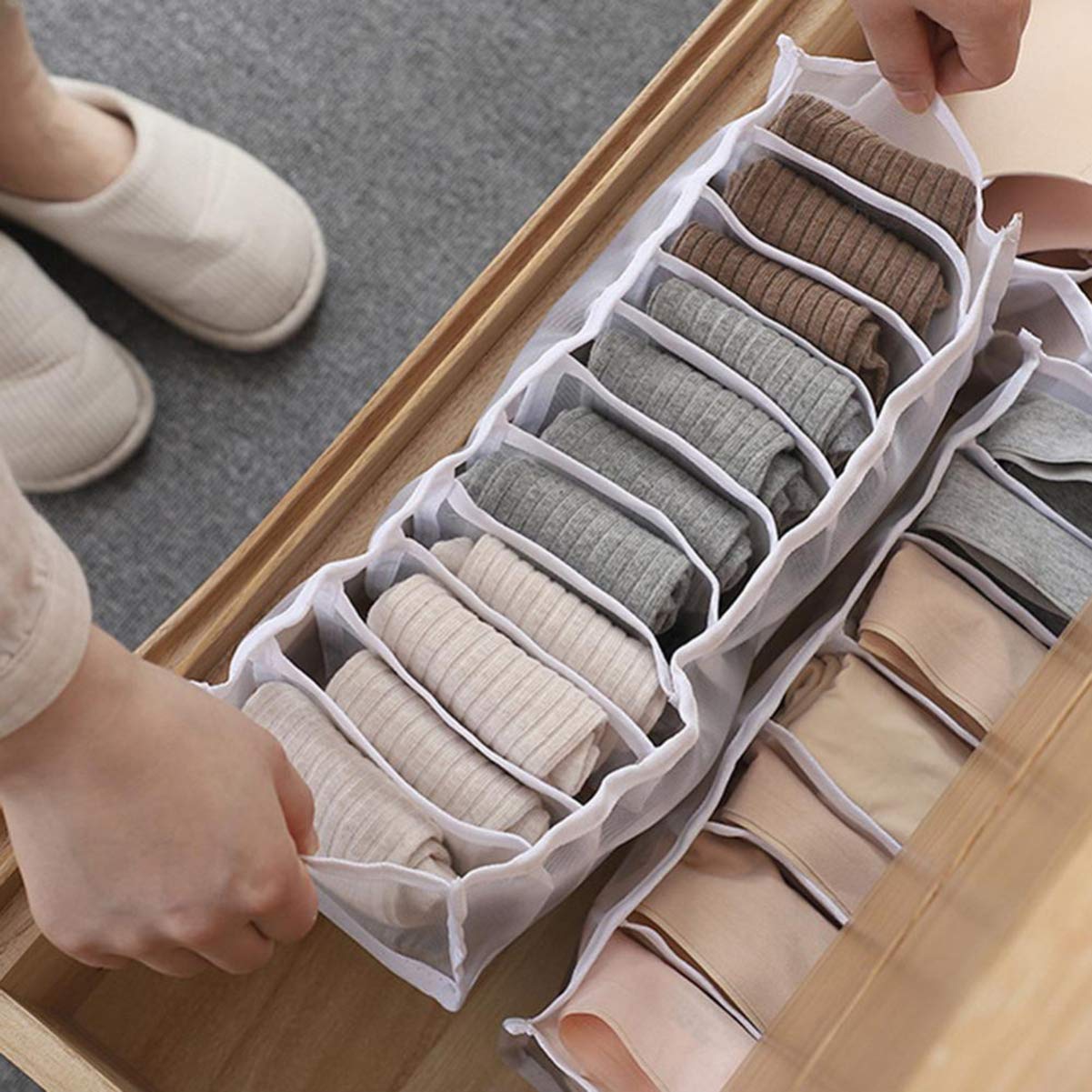 Cabilock 3-Piece Underwear Storage Organizer Set - Breathable White Bra & Panty Drawer Box for Closet Organization | Perfect for Bedroom, Dorm, Travel & Laundry Room Storage