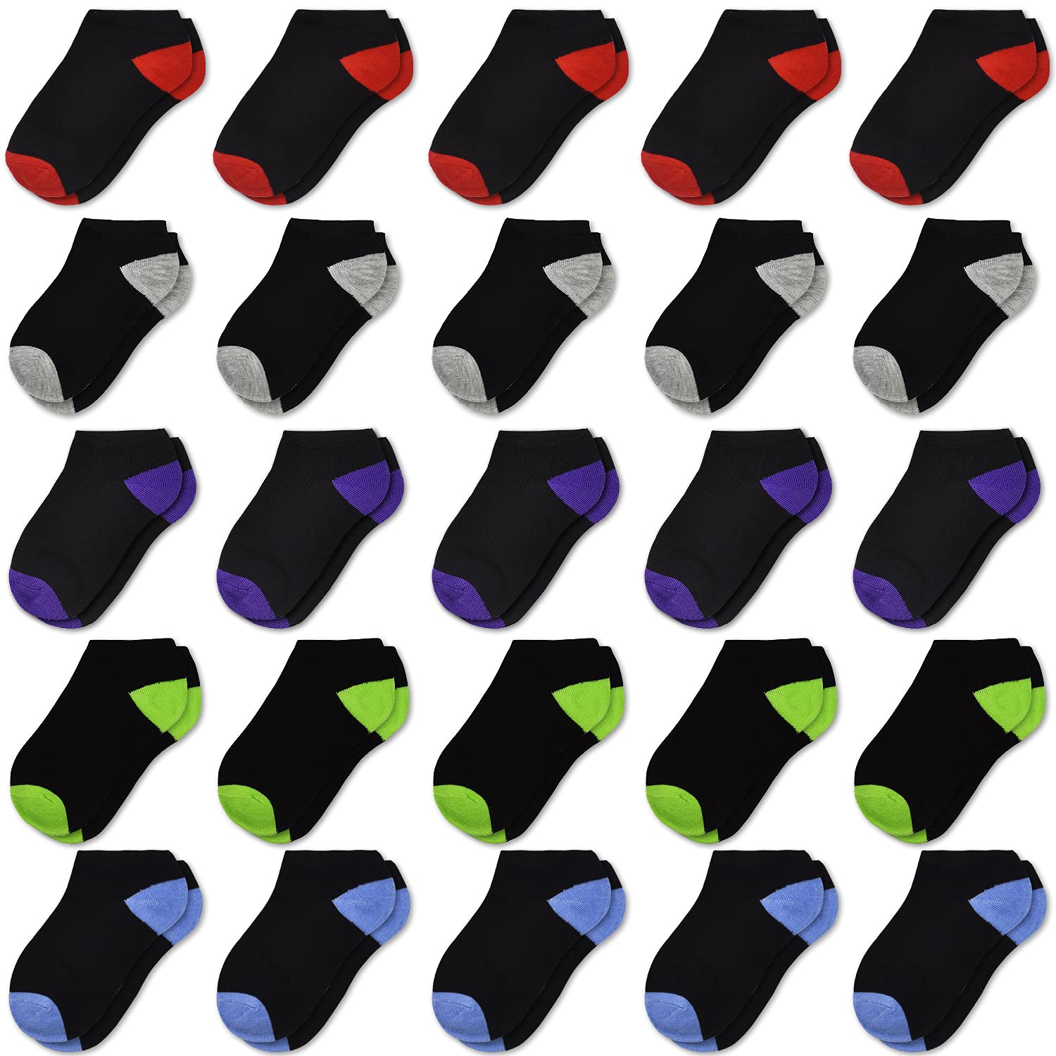 25 Pairs Kids Socks for Boys & Girls (0-14 Years) - Soft Cotton Toddler Ankle Socks Set - Perfect for School, Sports & Everyday Wear