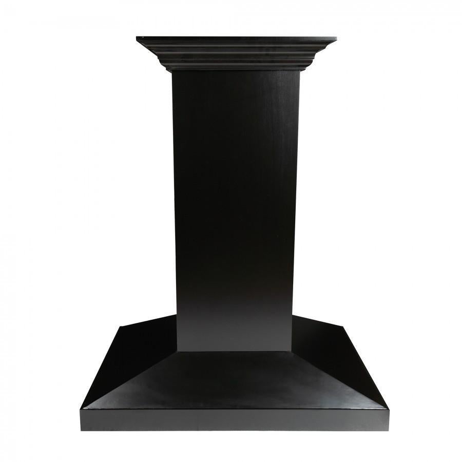 ZLINE Black Wooden Island Mount Range Hood - Modern Kitchen Ventilation for Home Cooking & BBQ | KBiCC Model