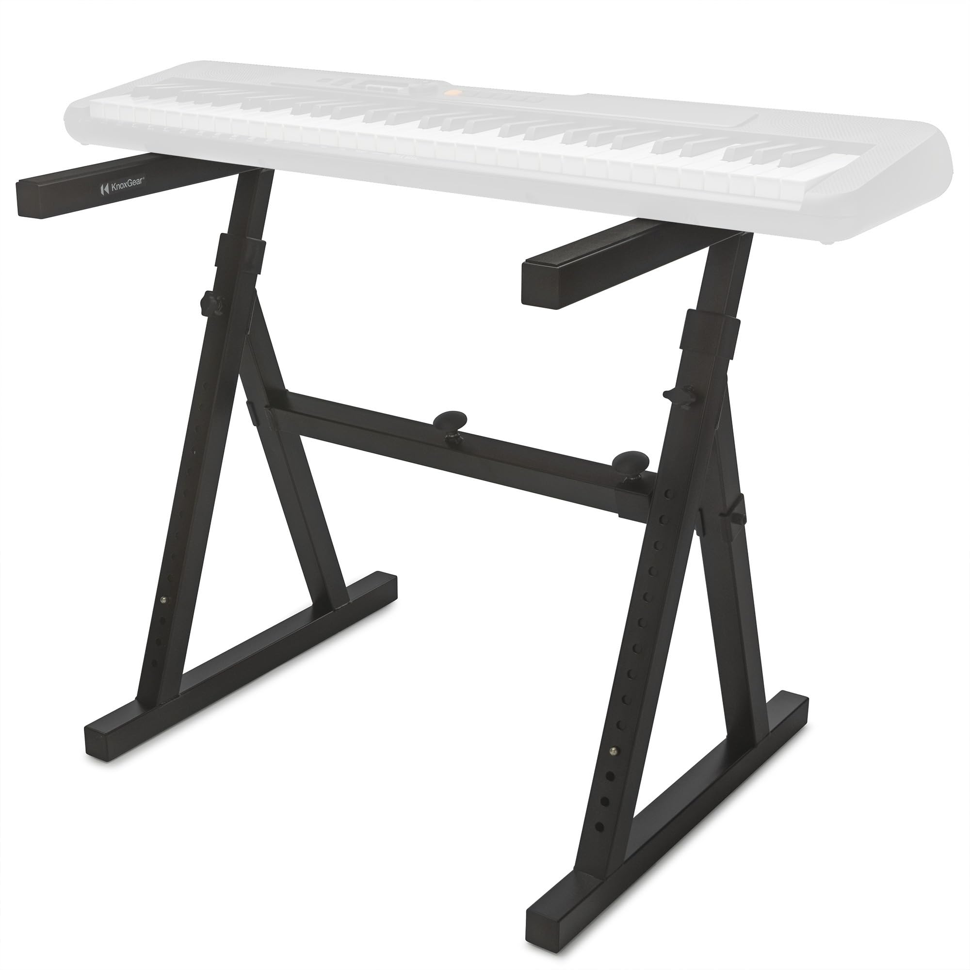 Knox Gear Heavy Duty Z-Style Keyboard Stand - Adjustable Height & Width Professional Digital Piano Stand for 88-Key Keyboards & Synthesizers - Perfect for Home Studios, Live Performances & Music Classrooms