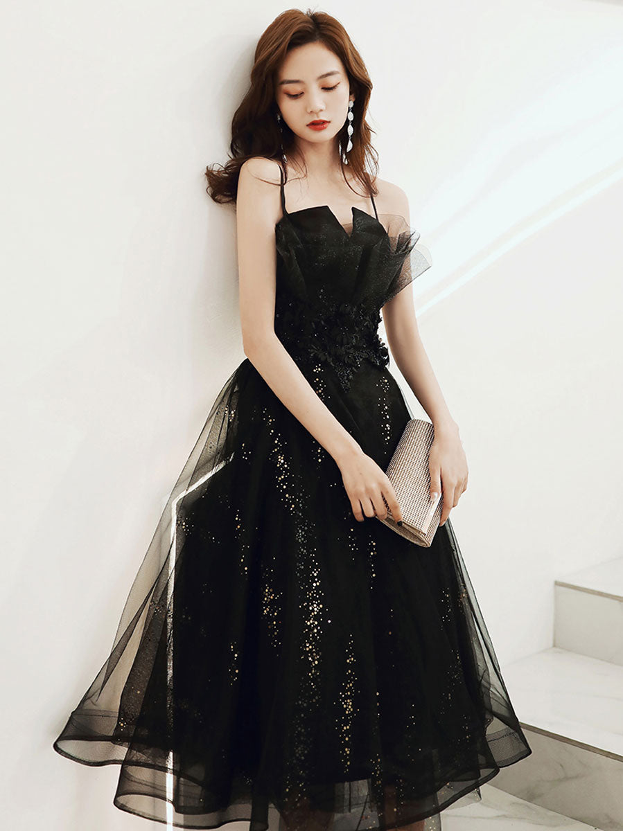 Elegant Black Tulle Short Prom Dress - Puffy Homecoming Formal Dress for Teens & Juniors - Perfect for Dances, Parties & Special Occasions