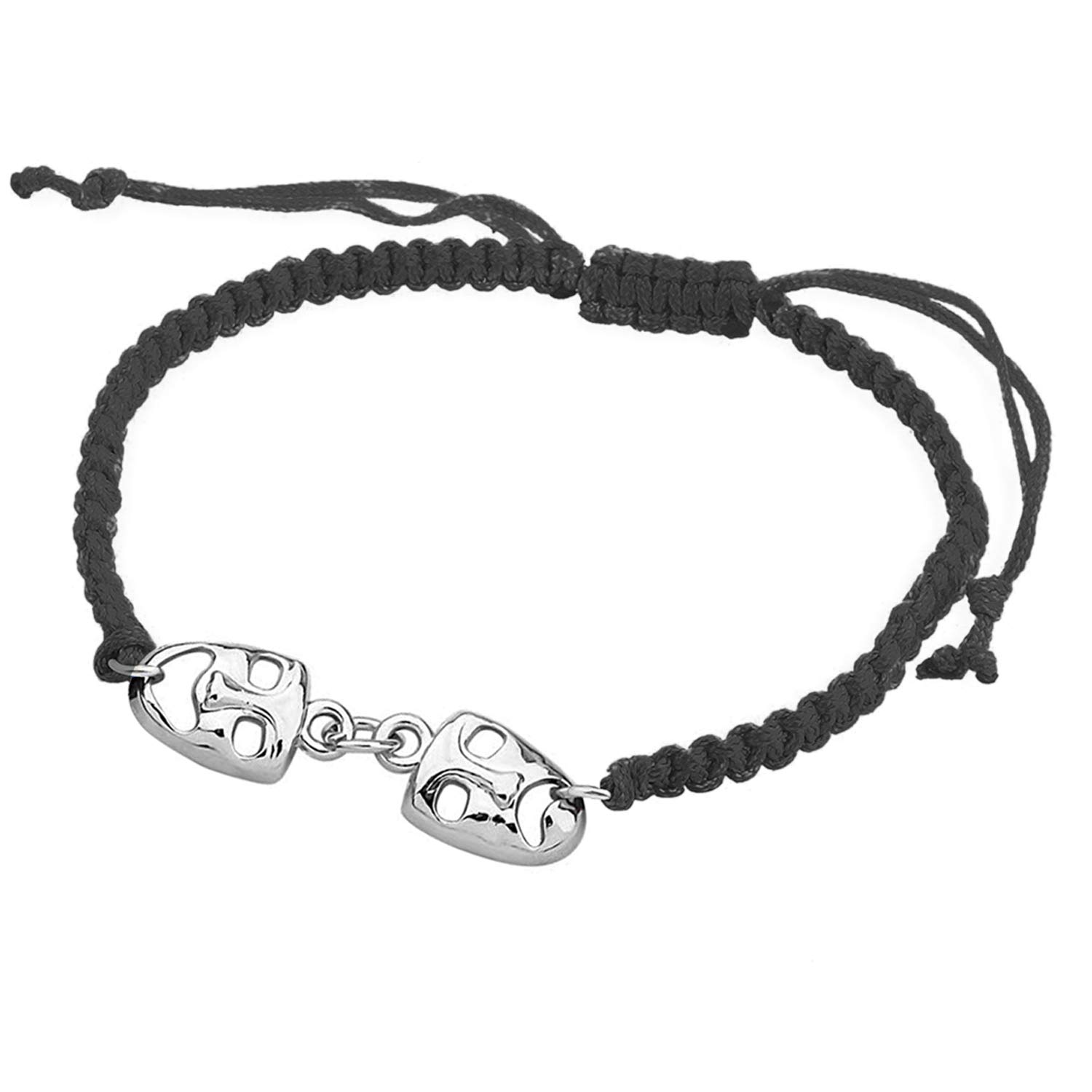 Drama Mask Macrame Bracelet - Tragedy & Comedy Charm Bracelet for Actors & Actresses | Unique Handmade Gift for Theater Lovers & Performers | Perfect for Stage Performances, Costume Parties & Greek Mythology Enthusiasts
