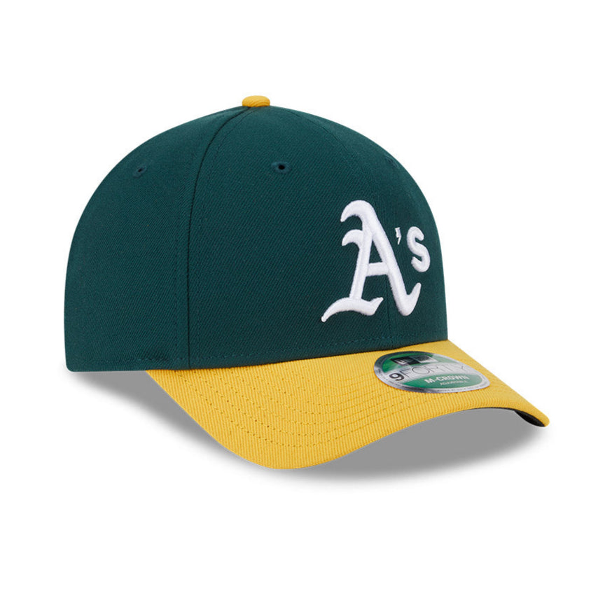 New Era 9Forty M Crown Oakland Athletics Snapback Baseball Cap - Green & Gold Team Logo Adjustable Hat for Men & Women - Perfect for Games, Fan Gear & Streetwear Fashion