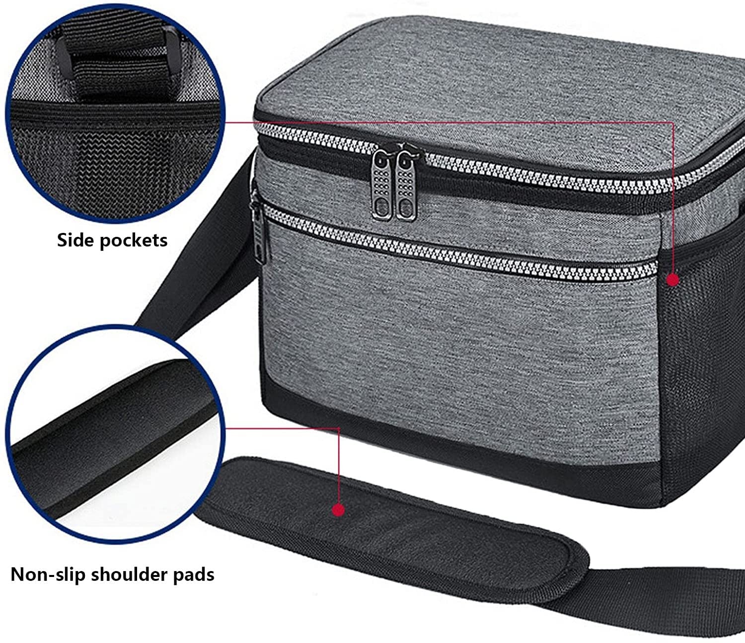 Portable Insulated Lunch Cooler Bag - Foldable Thermal Picnic Bag with Ice Pack Compartment for Food & Drinks | Perfect for Office, School, Camping & Food Delivery (Men & Women)