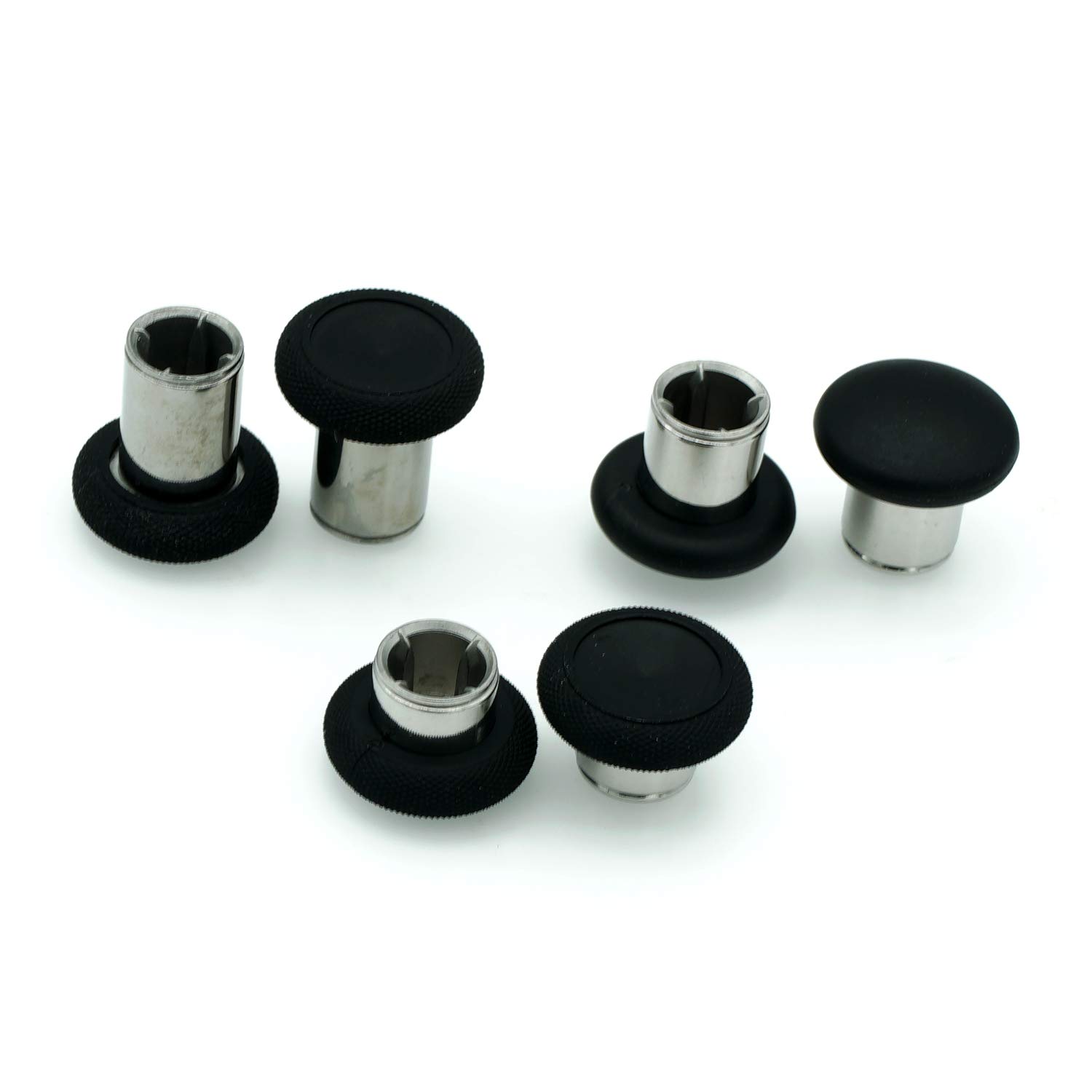 6 in 1 Replacement Thumbsticks Set for Xbox One Elite/PS4 DualShock 4/Xbox One Controller - Black Analog Sticks - Perfect for Gaming, Repair & Customization