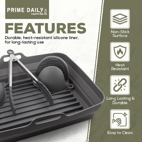 Extra Large Reusable Silicone Air Fryer Liners for Toaster Oven - Non-Stick, Durable Baking Accessories for Family Meals | Perfect for Roasting, Frying & Reheating Food in Air Fryers