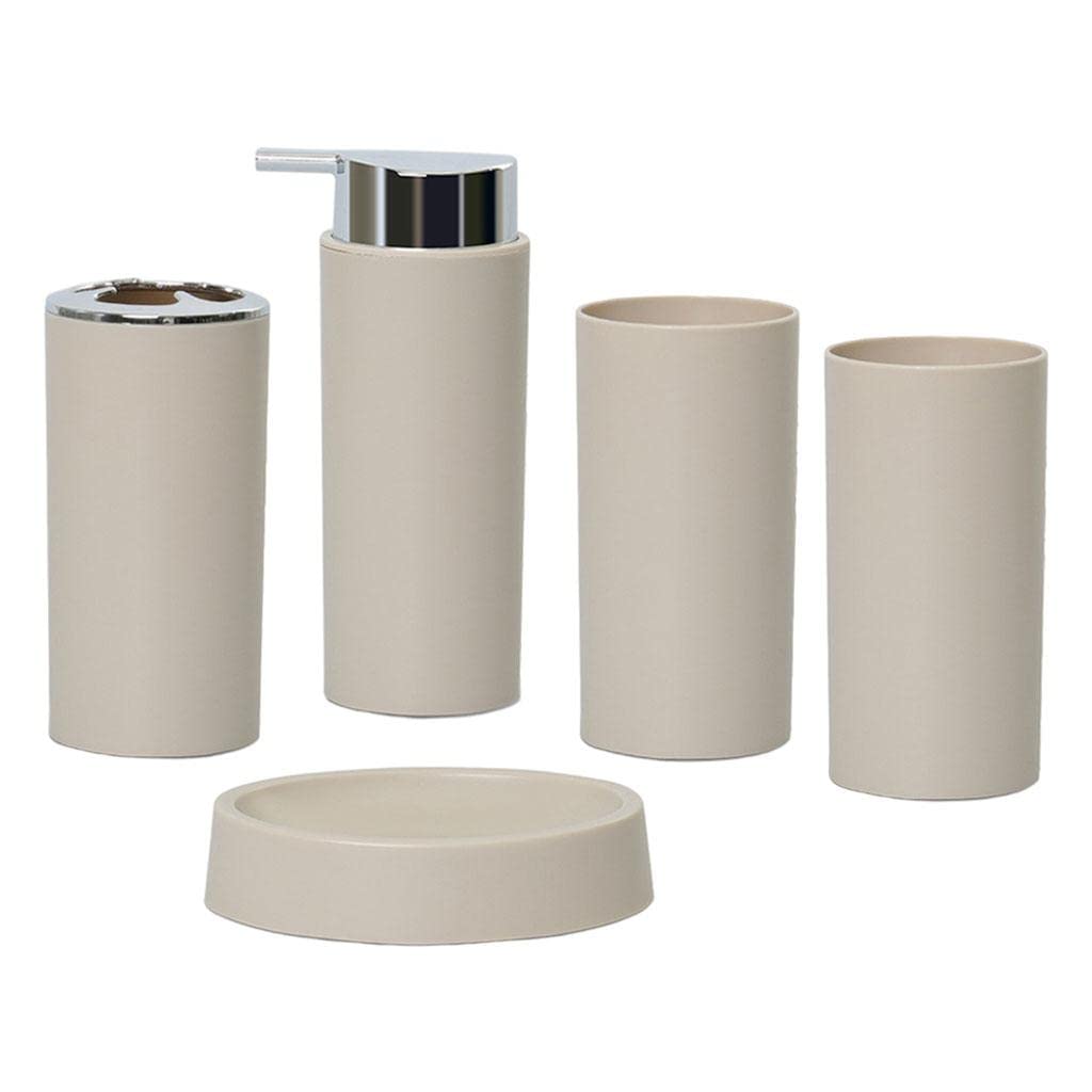 Luxury 5-Piece Bathroom Set - Toothbrush Holder, Cup & Soap Dispenser | Housewarming Gift for Home, Apartment & Farmhouse Decor