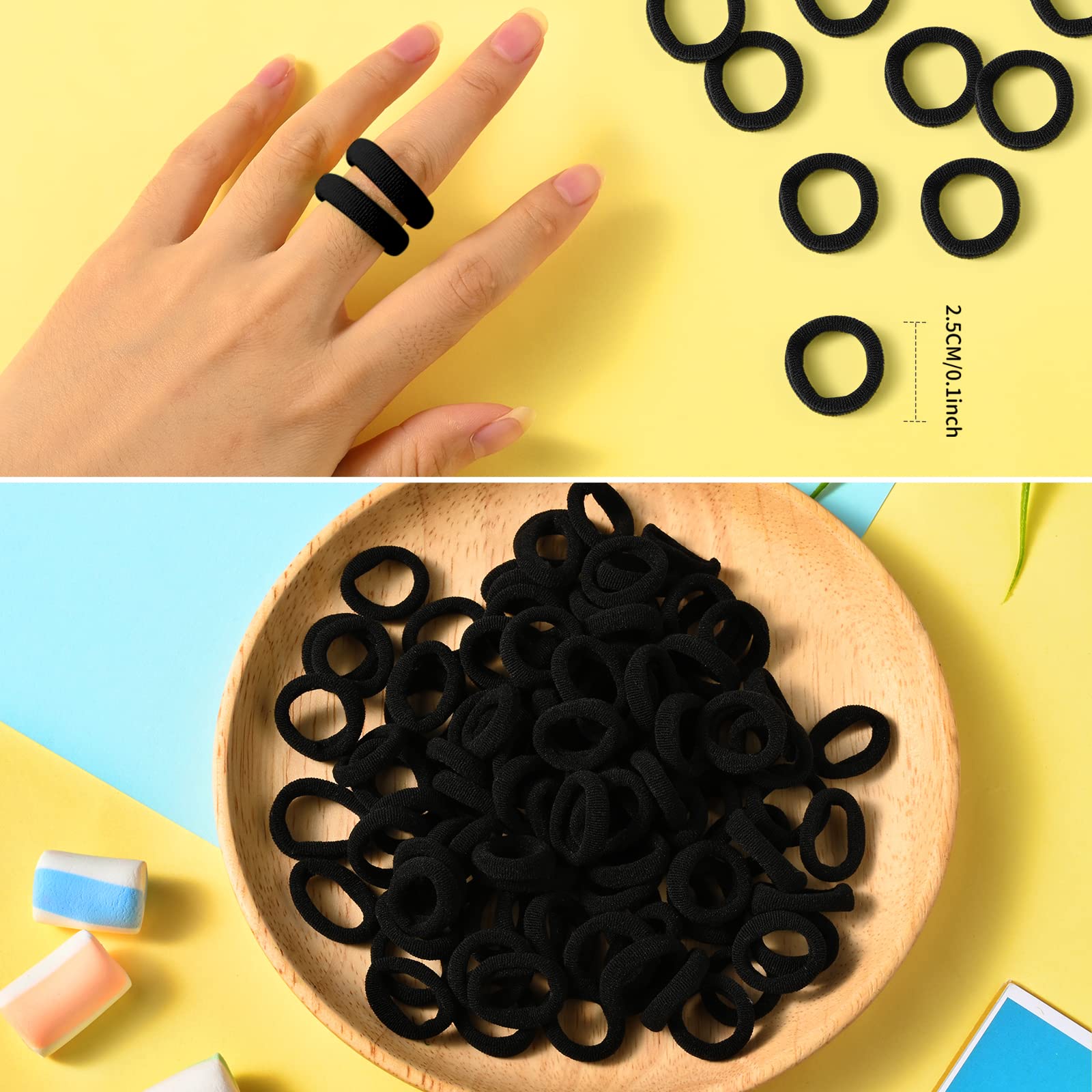 PROUSKY 100 Pack Black Hair Ties for Women & Men - No Slip Elastic Hair Bands for Girls, Boys, and Adults - Perfect for Workouts, Sports, Office, and Everyday Hairstyles