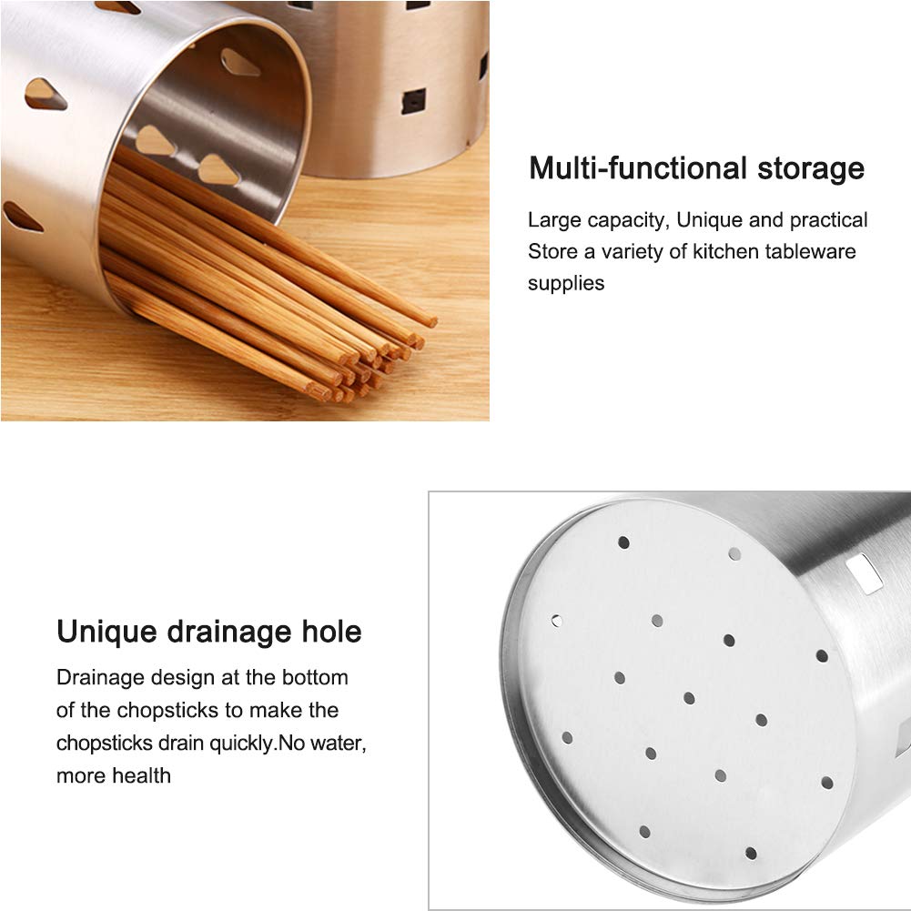 Stainless Steel Cutlery Storage Rack - Thickened Kitchen Utensil Holder for Chopsticks, Spoons, Knives & Forks | Drying Basket & Drainer Organizer | Perfect for Kitchen Countertop, Dining Table & Dish Rack Organization