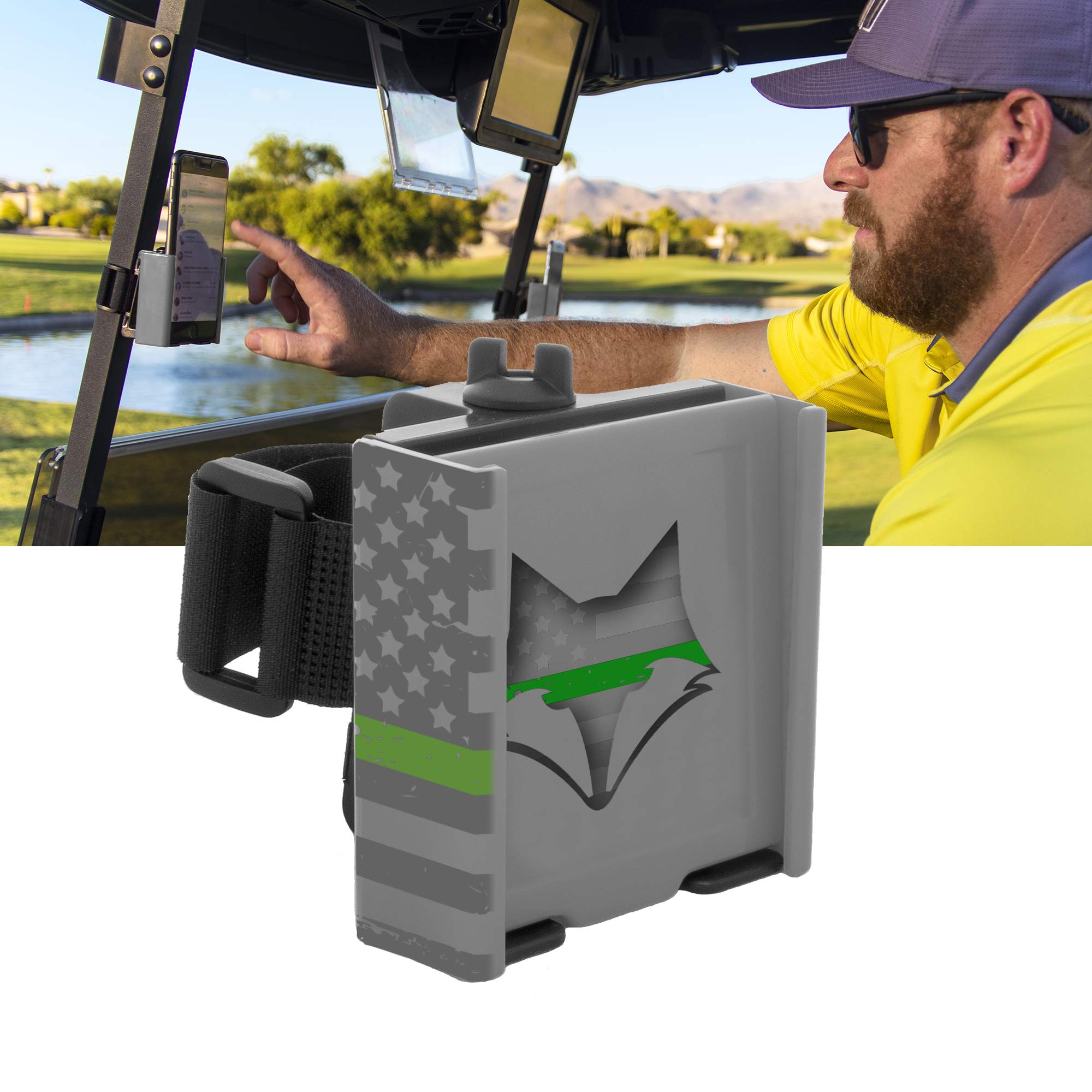 Patriotic Phone Caddy for Golf - Universal Golf Cart Phone Holder Fits iPhone, Samsung & All Smartphones - Perfect for Golfers, 4th of July & Outdoor Events
