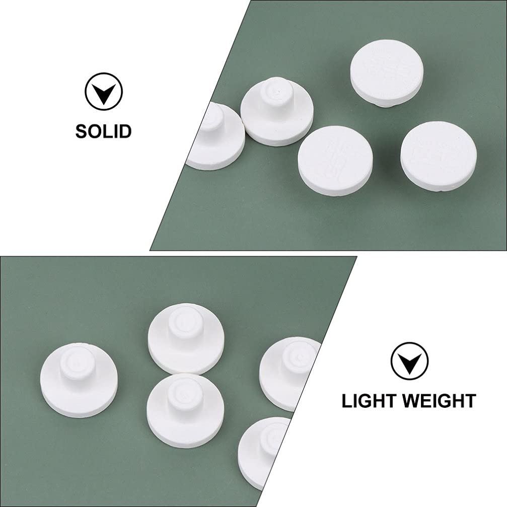 Balacoo 10Pcs White Coral Frag Plug Ceramic Base - Coral Stand Tile for Saltwater Aquarium, Reef Tank Accessories | Perfect for Coral Propagation, Frag Rack Mounting & Aquascaping