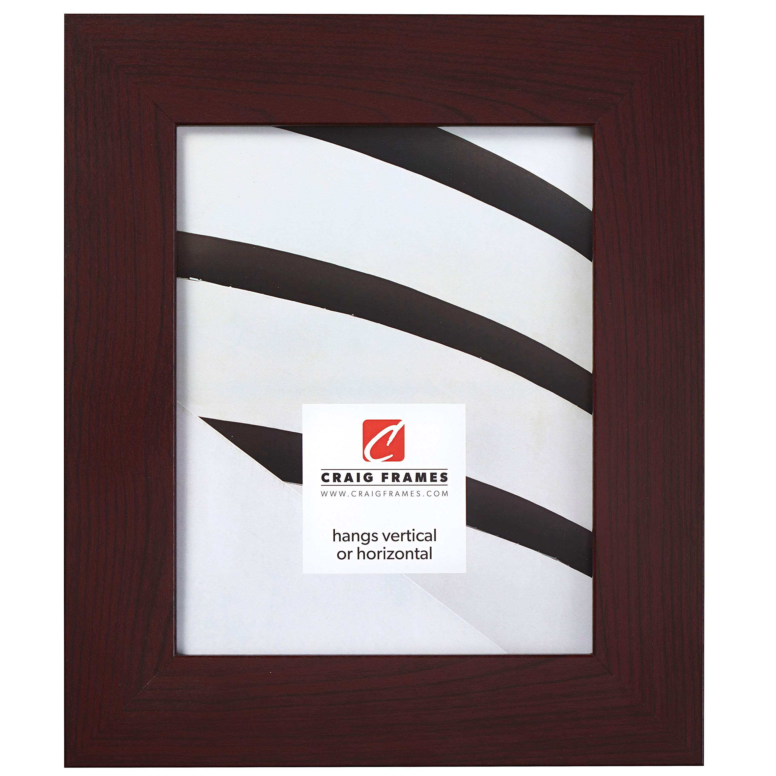 Craig Frames Bauhaus 200 14x20 Inch Dark Mahogany Red Picture Frame - Modern Wood Photo Display for Wall Art, Home Decor, Office & Gallery Showcase