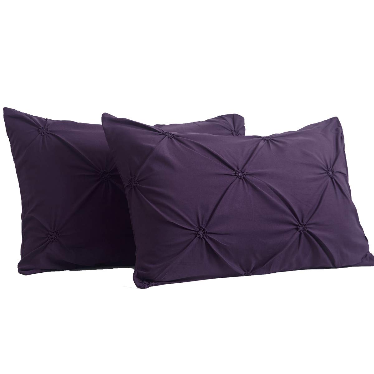Raytrue-X Ultra Soft Standard Pillow Cases Set of 2 (20x26 inches) - Pinch Pleated Decorative Pillow Shams in Purple for Bedroom Decor | Luxury Bedding Accessories for Home, Hotel & Guest Room