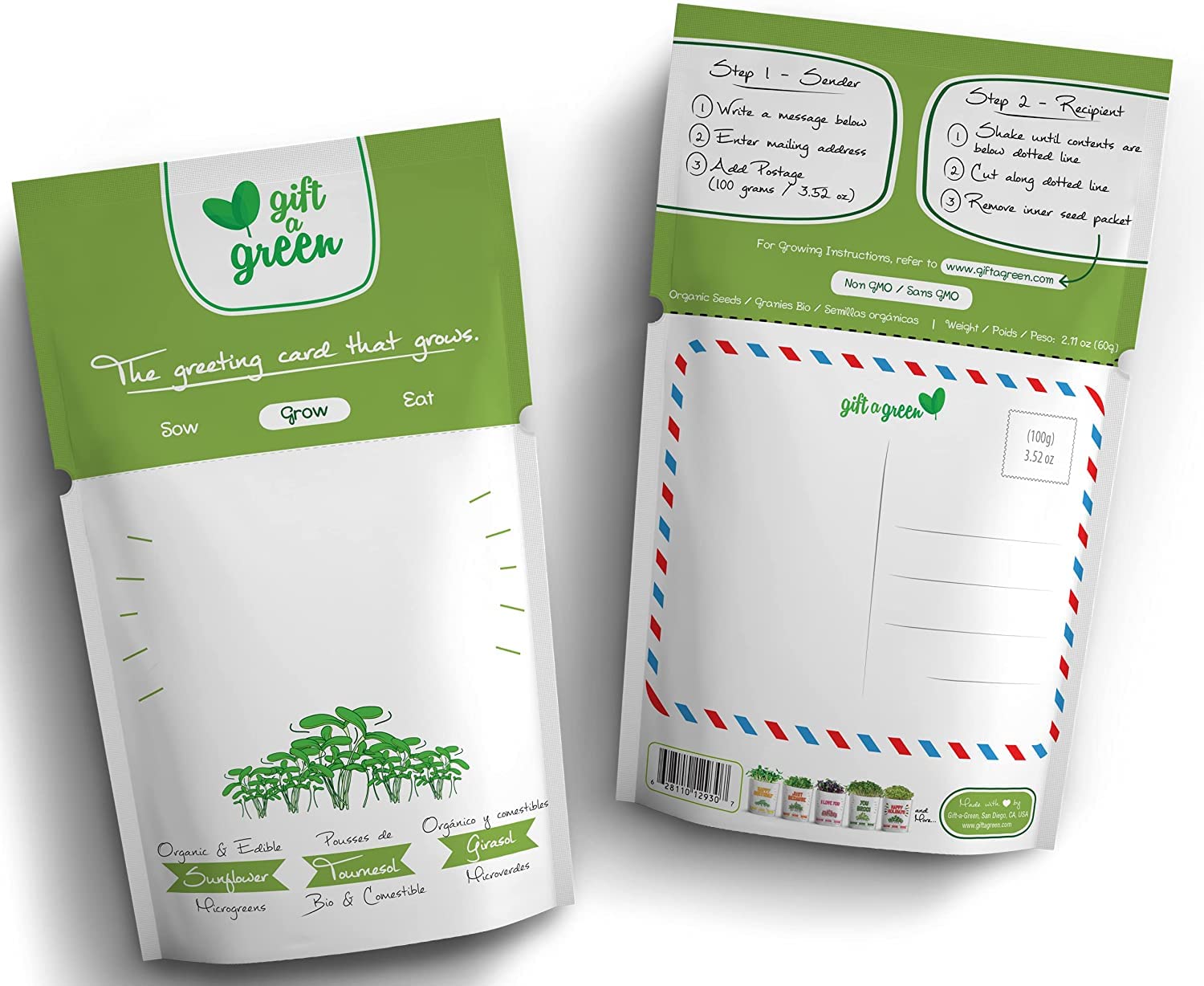 Organic Microgreens Greeting Card - Plantable Postcard for All Occasions | Eco-Friendly Gift