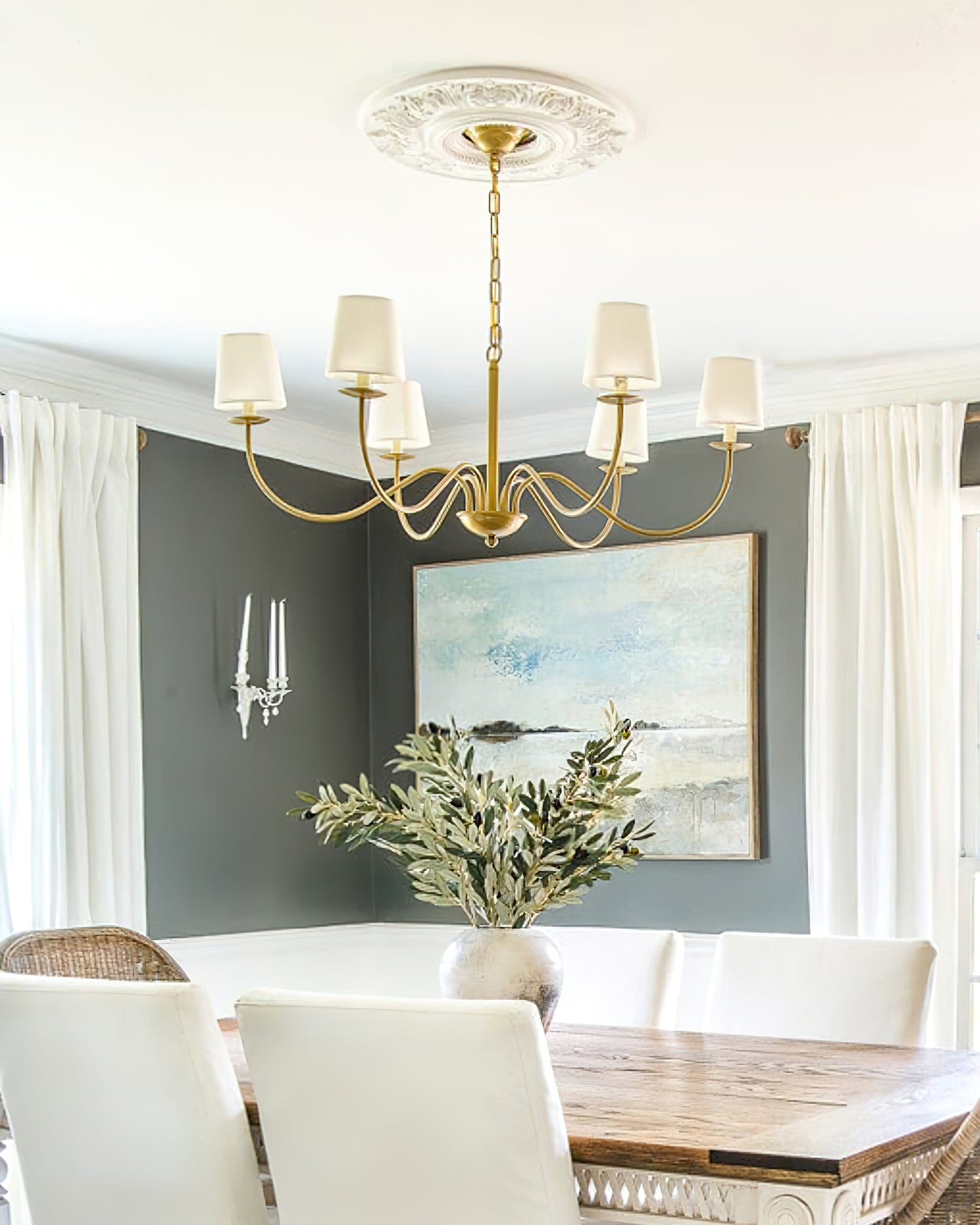 Eclipse Chandelier - Modern Crystal Ceiling Light Fixture for Dining Room, Living Room & Bedroom | Elegant Home Decor Lighting