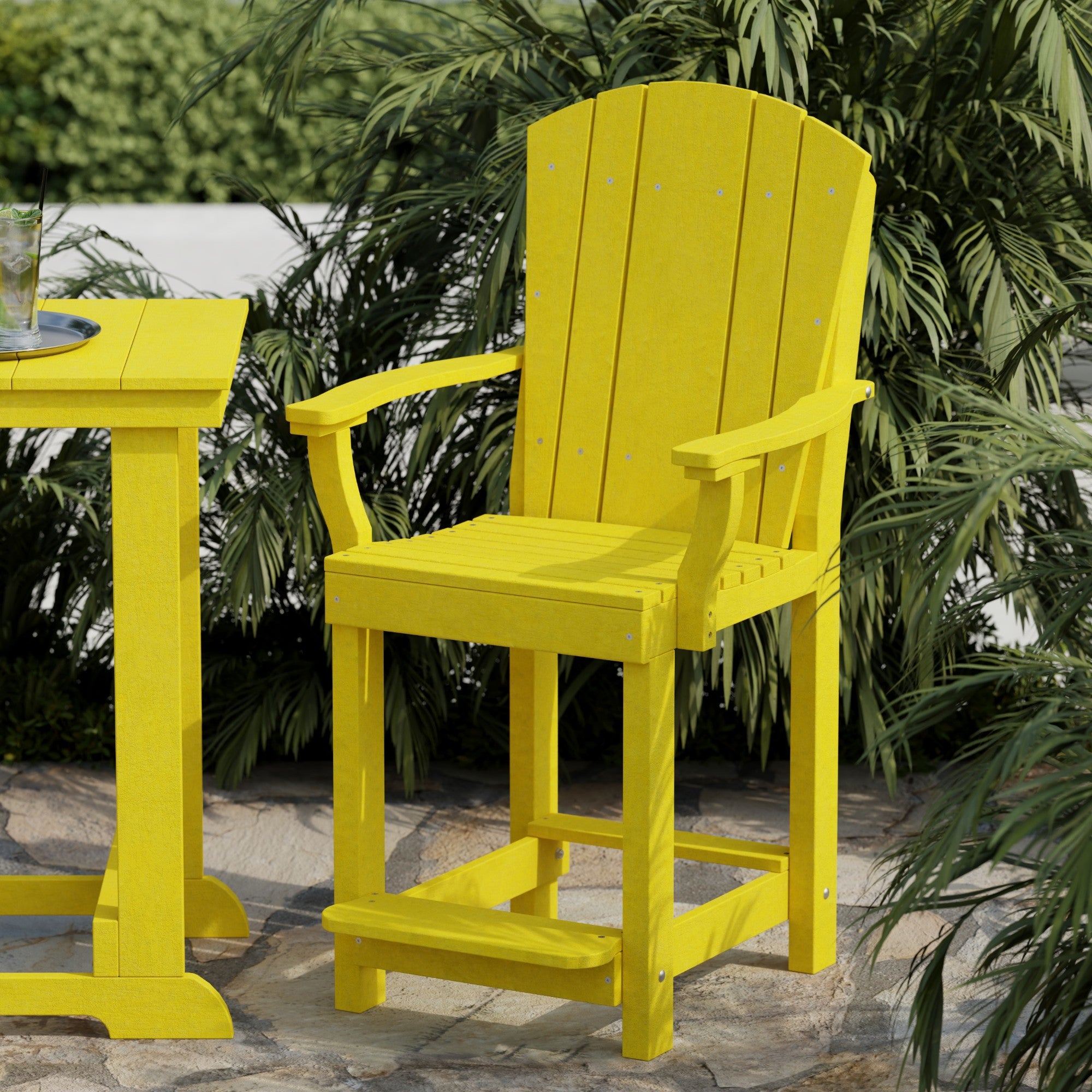 Heritage 3-Piece Patio Counter Height Bar Set - Outdoor Bistro Table & Stools for Backyard, Deck, Garden, Poolside Dining & Entertaining