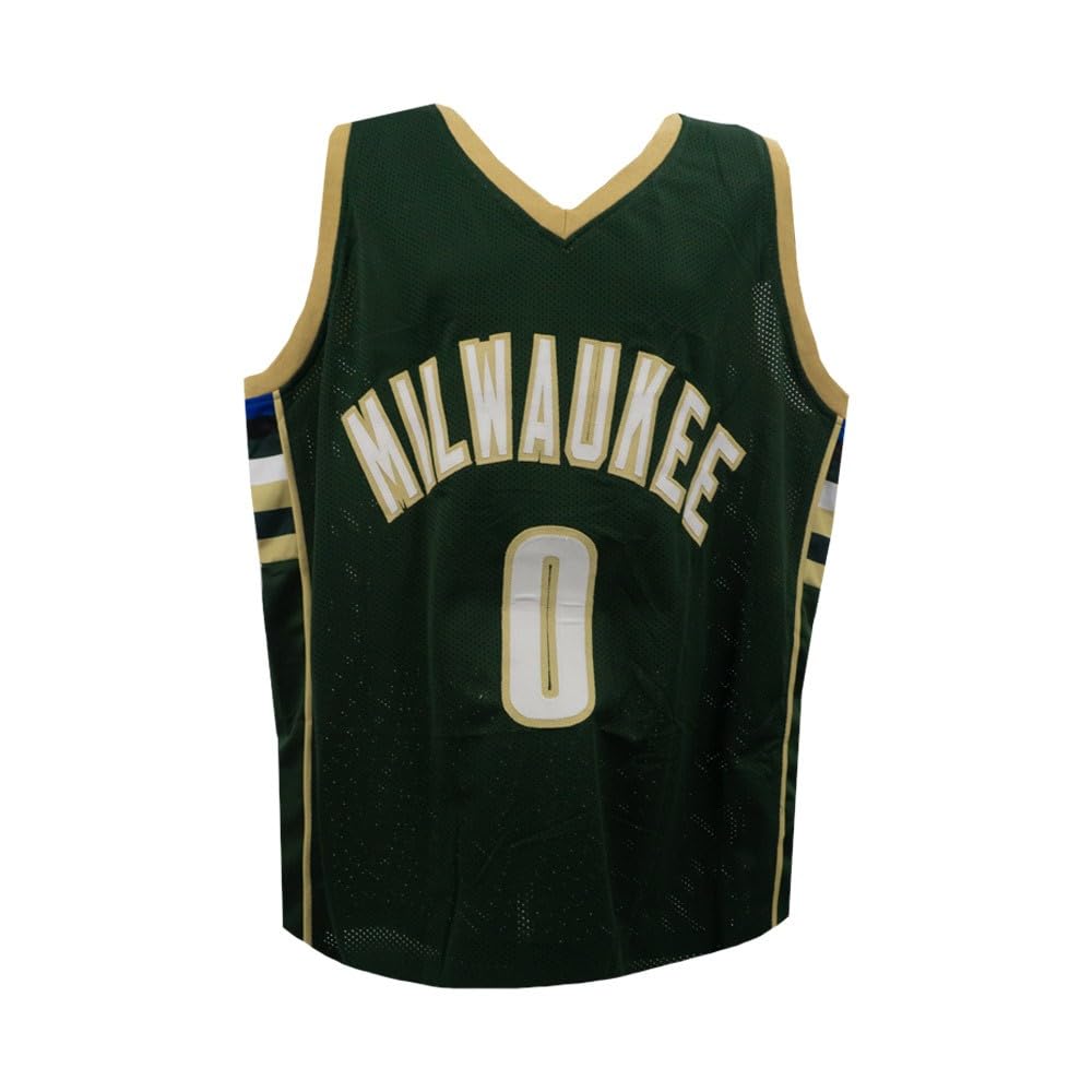 **Damian Lillard Autographed Milwaukee Bucks Green & Beige Basketball Jersey - Signed NBA Collectible - Perfect for Fans, Memorabilia Collectors & Game Day**