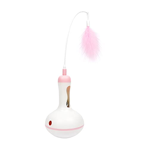 EastVita Interactive Cat Toys with Feather & Bell - Tumbler Design Cat Teaser Wand with Treat Dispenser for Indoor Play - Perfect for Exercise, Hunting Instinct & Mealtime Fun