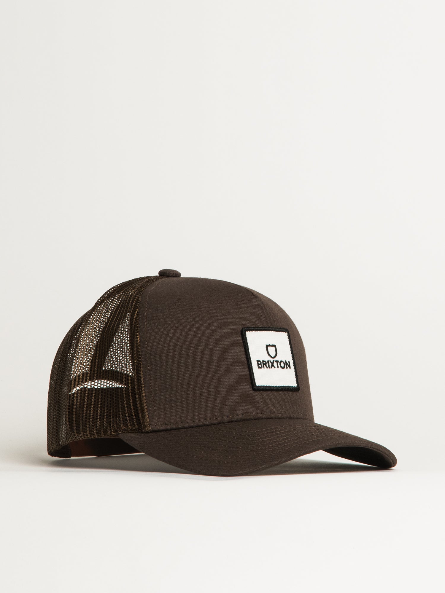 BRIXTON ALPHA BLOCK NETPLUS TRUCKER HAT - Stylish Mesh Back Baseball Cap for Men & Women - Perfect for Outdoor Activities, Sports, and Casual Wear