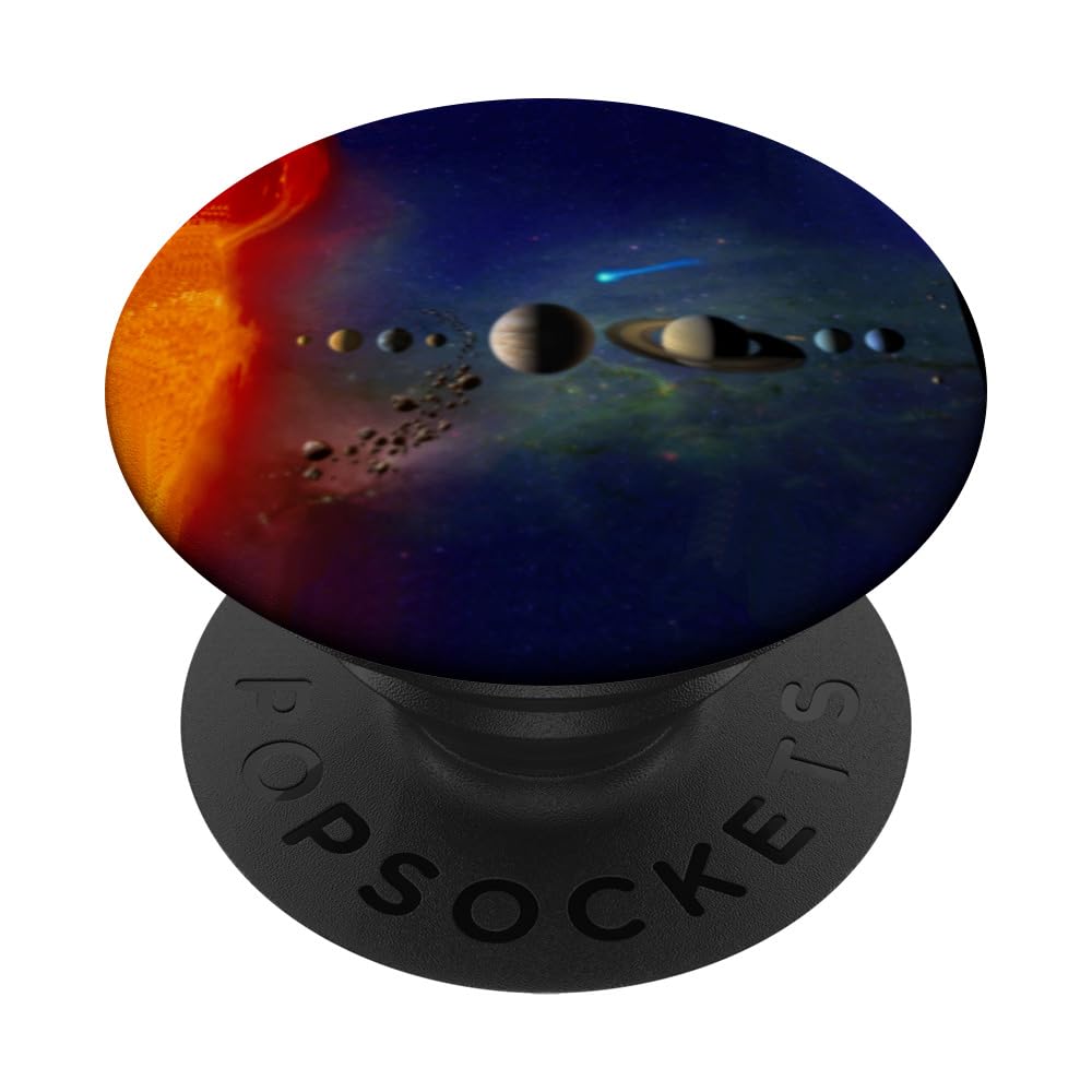 Solar System PopSockets - Sun, Stars, Planets, Asteroids & Comet Design Adhesive PopGrip for Phones - Perfect for Astronomy Lovers, Space Themed Decor & Unique Galaxy Gifts