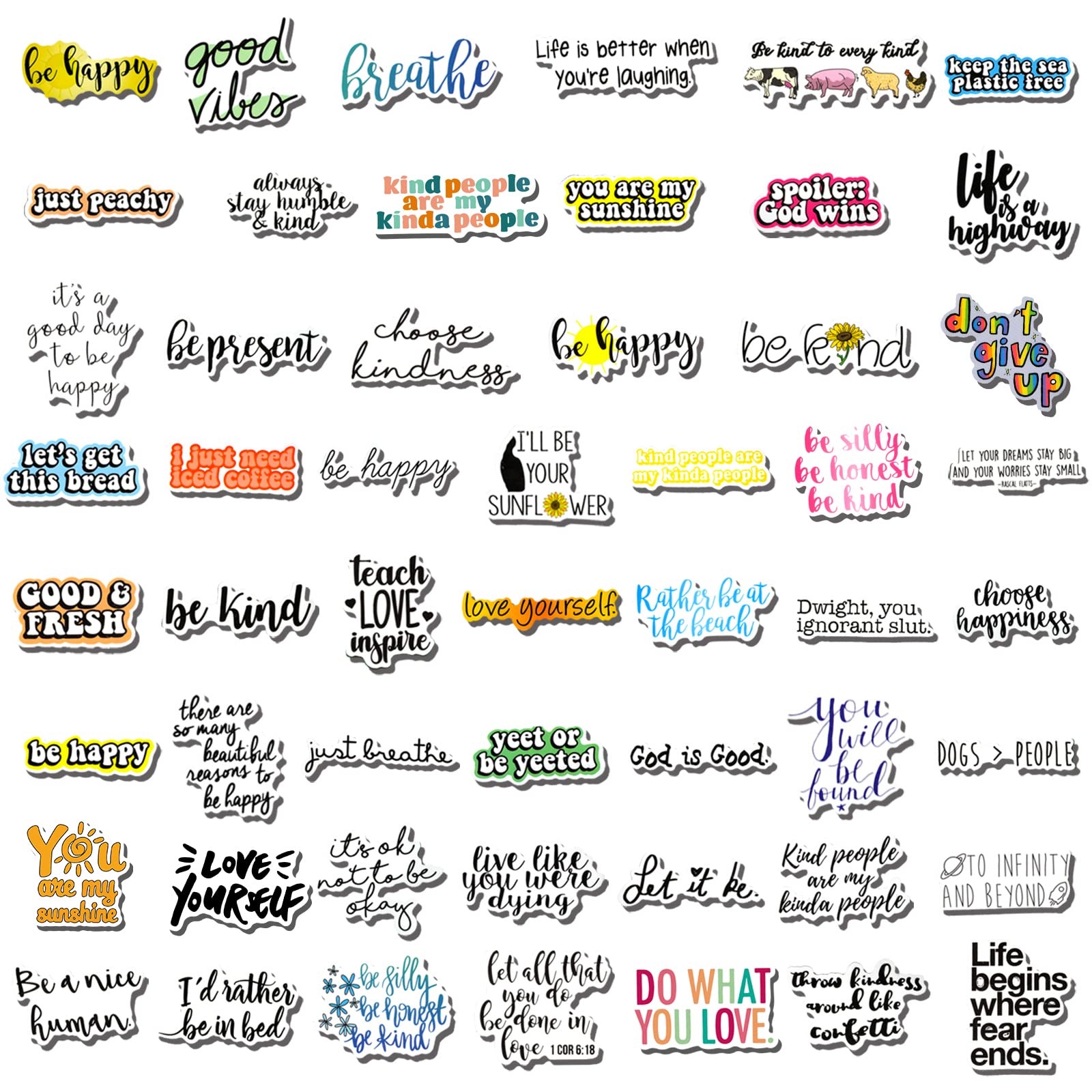 200Pcs Motivational Stickers - Inspirational Quote Stickers for Adults, Students, Teachers & Employees - Waterproof Vinyl Stickers for Water Bottles, Laptops, Scrapbooks & Journals - Perfect for Office, School, Planner & DIY Projects