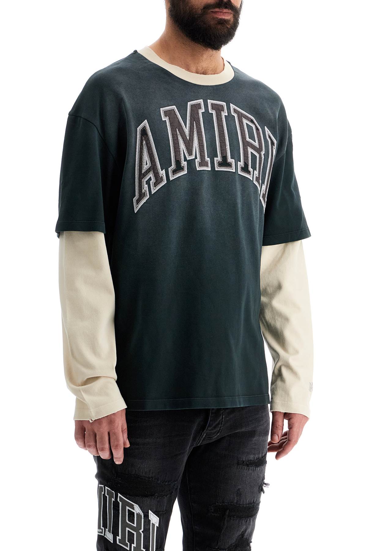 Amiri Vintage Long Sleeve T-Shirt for Men - Distressed Cotton Tee with Retro Graphic | Casual Streetwear, Layering Essential
