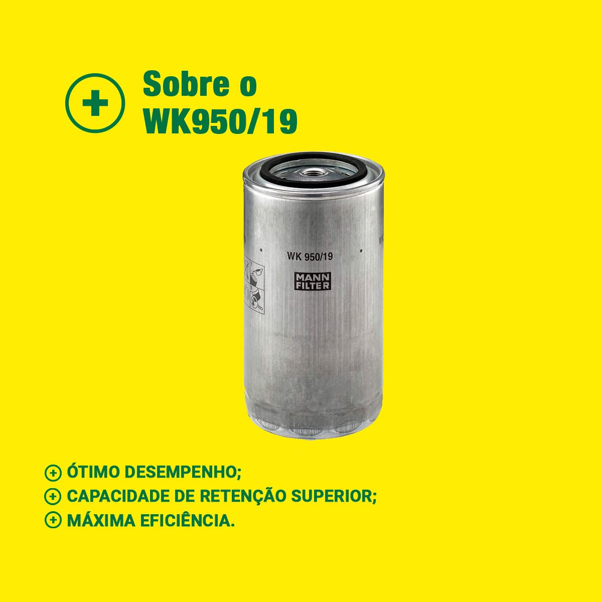 Mann Filter WK950/19 Spin-On Fuel Filter Replacement for Diesel Engines - Compatible with Various Truck & Heavy Equipment Models | Improves Engine Performance & Fuel Efficiency