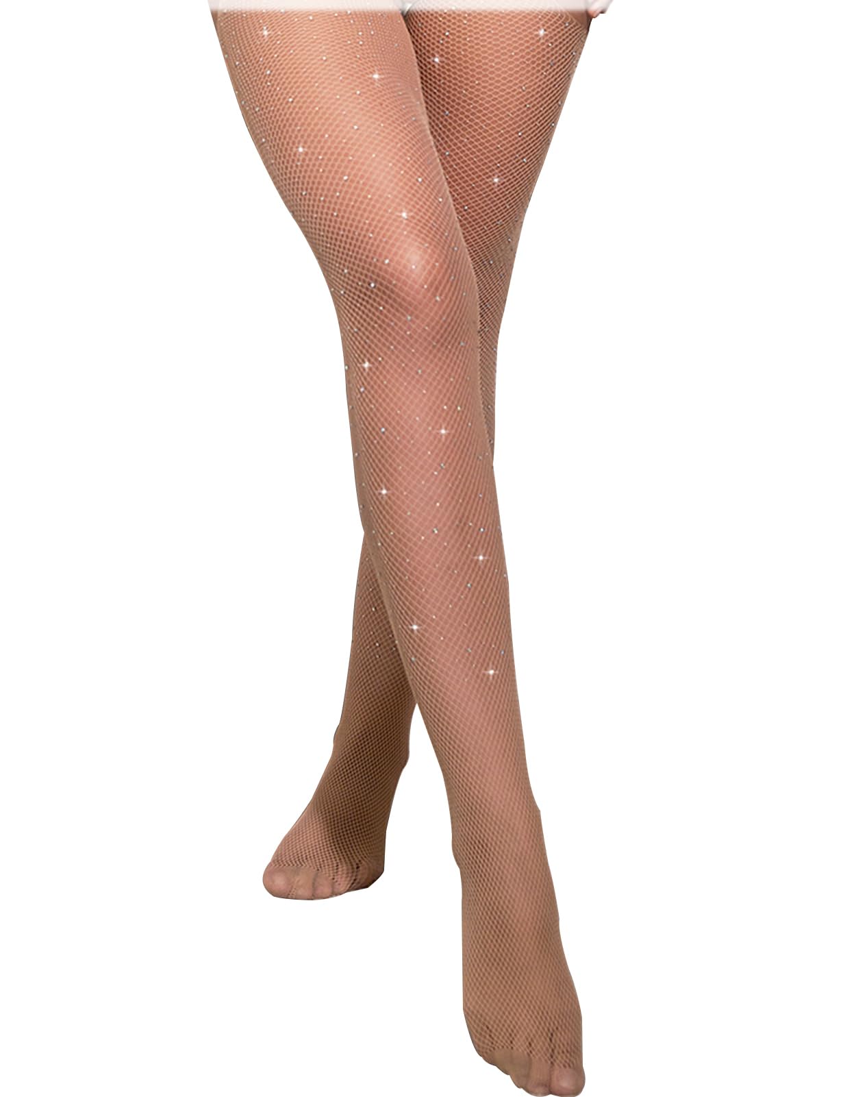 ADOVE Women's Sexy Sparkle Rhinestone Stockings - High Waist Suspender Tights & Fishnet Pantyhose for Parties, Halloween, Cosplay & Night Out