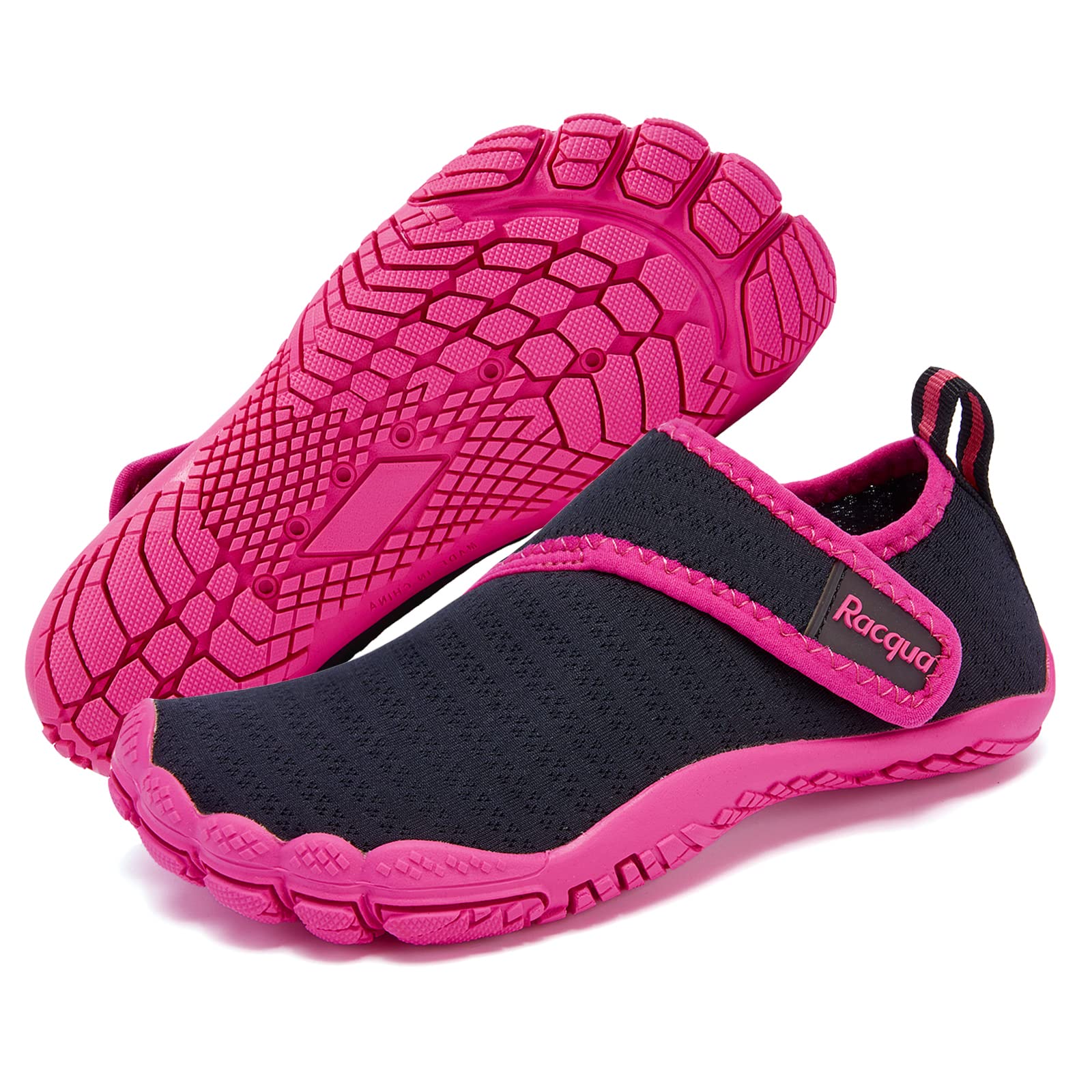 **Racqua Quick-Dry Kids Water Shoes for Boys & Girls - Lightweight Barefoot Swim Shoes for Pool, Beach & Sports (Toddler/Little Kid/Big Kid) - Perfect for Swimming, Surfing & Outdoor Water Activities**