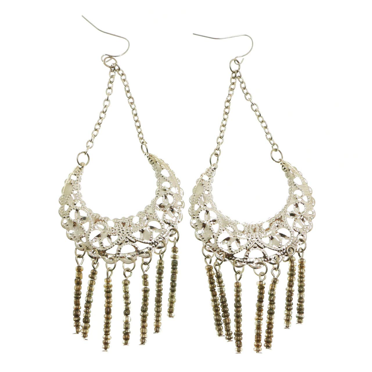 Mi Amore Chandelier Earrings - Silver Tone Gray Crystal Dangle Earrings for Women, Elegant Evening Party Jewelry Gift for Wedding, Prom & Special Occasions