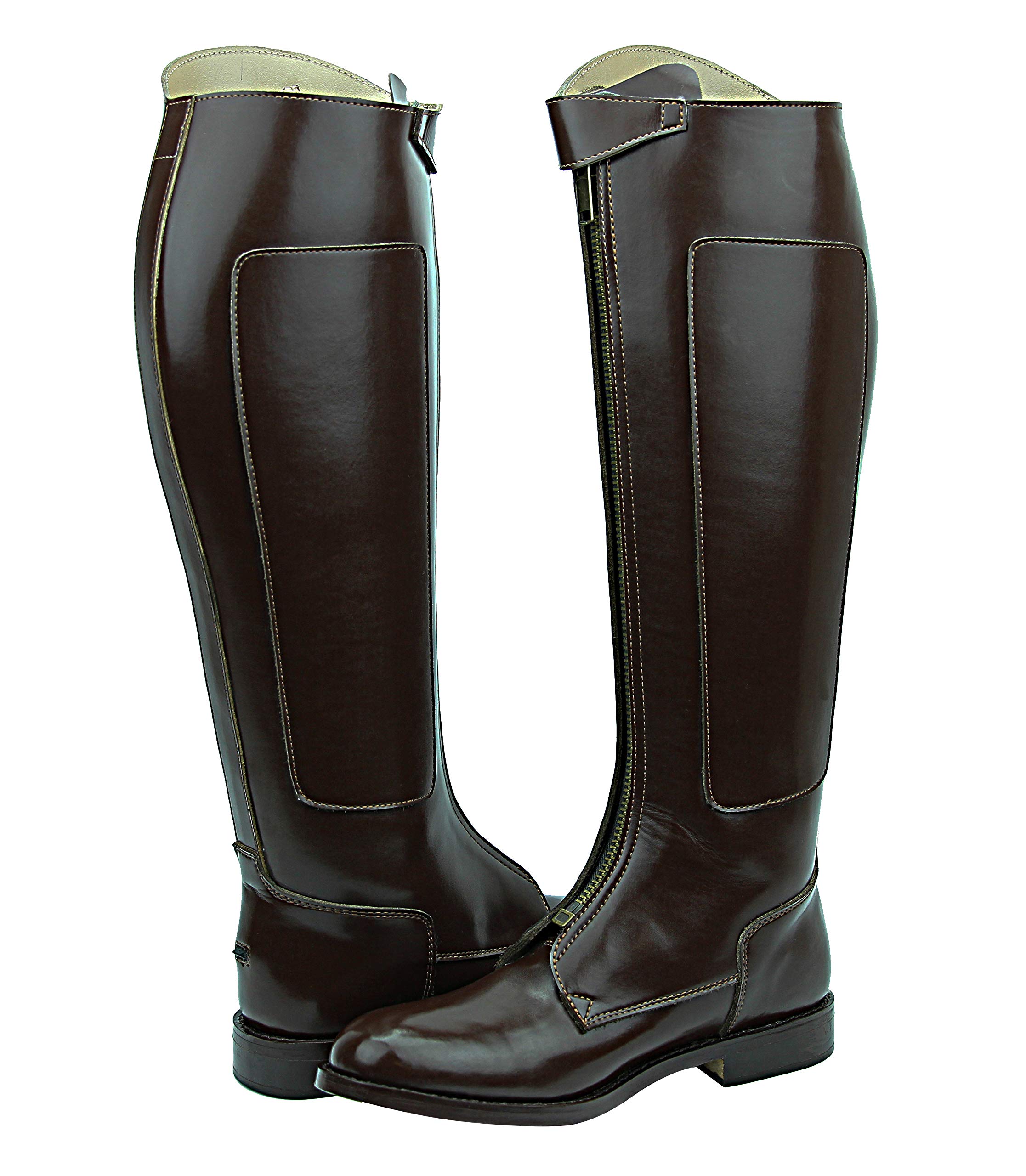 Men's Invader-1 Equestrian Knee High Leather Riding Boots - Brown - Perfect for Polo, Horseback Riding & Outdoor Equestrian Sports