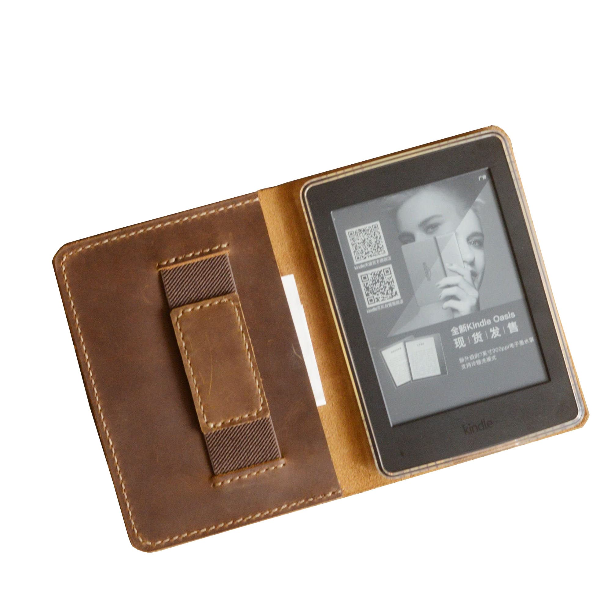 Genuine Leather Case for Kindle Paperwhite 5 (2021) & Kindle Paperwhite 4 (2018) - Handcrafted Brown Cover | No Auto Wake/Sleep Function | Perfect for Reading, Travel & Daily Protection