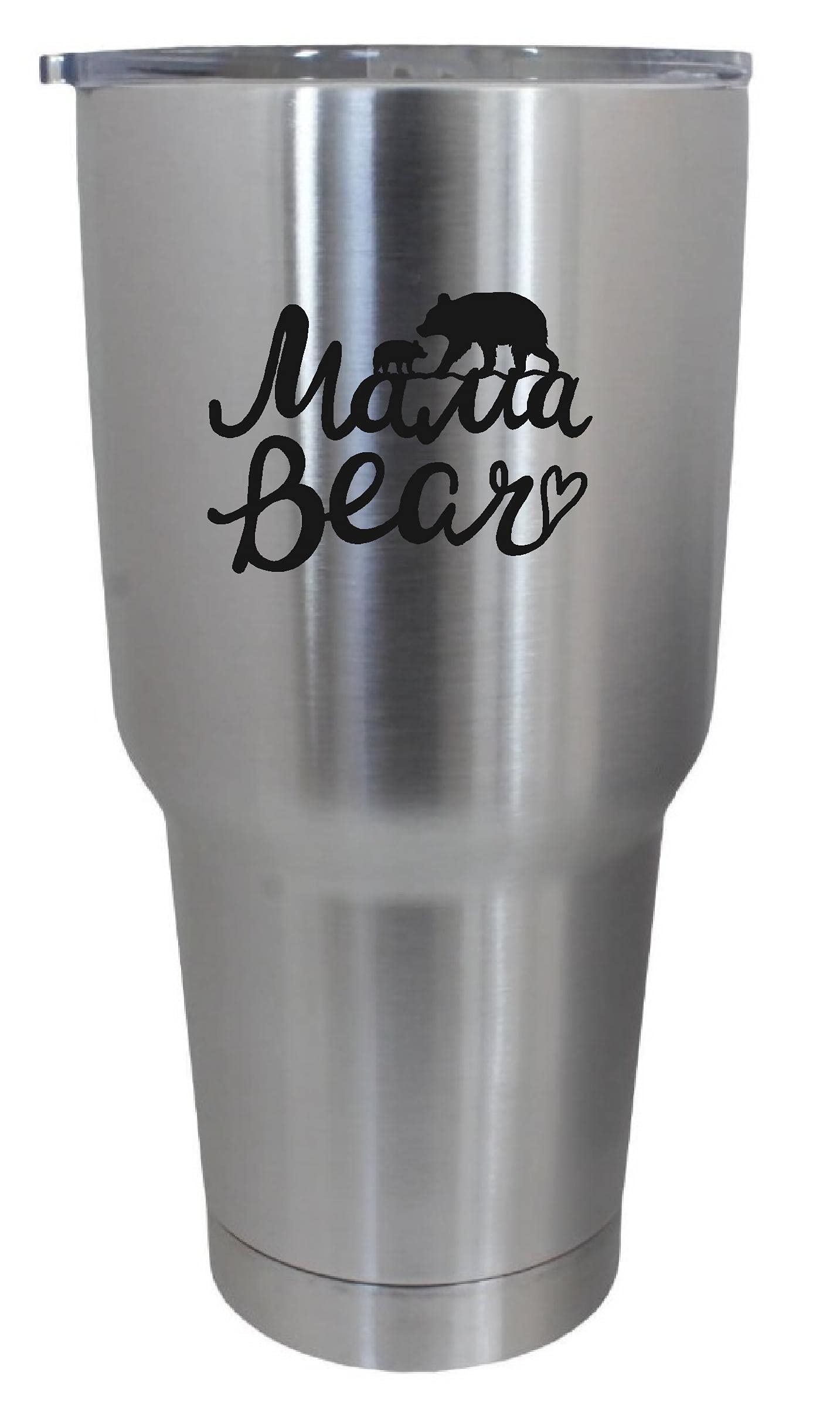 Insulated Stainless Steel Tumbler with Mama Bear and Baby Bear Decal - Cute Mother's Day Gift, Reusable Travel Mug for Coffee, Tea & Cold Drinks