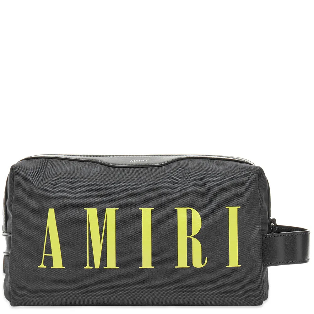 Amiri Logo Nylon Wash Bag - Travel Toiletry Organizer for Men & Women - Perfect for Gym, Vacation, and Business Trips