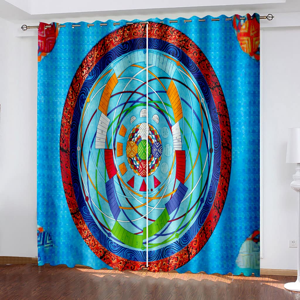 Blue Ring Curtains - 72 Inch Length (2 Panels) | Basic Rod Pocket Window Drapes for Bedroom, Living Room, Kitchen & Outdoor Use | 52