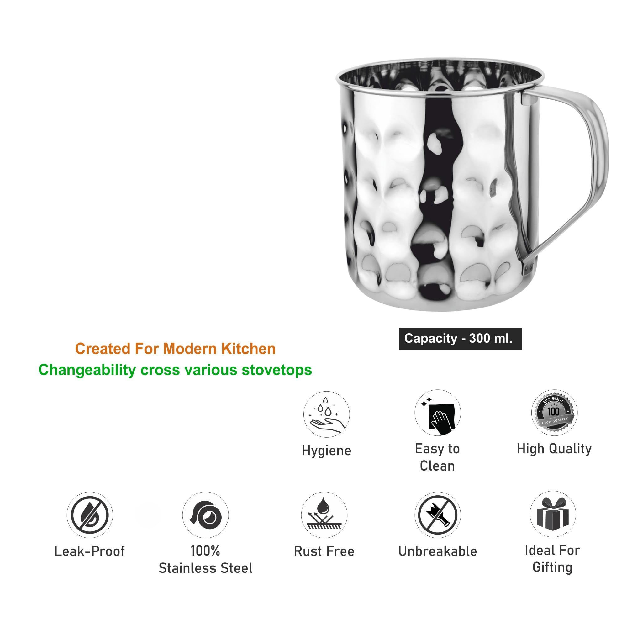 Premium Stainless Steel Insulated Water Bottle - 300ml Leak-Proof Travel Mug for Hiking, Camping, Office & Outdoor Adventures | BPA-Free & Durable Design