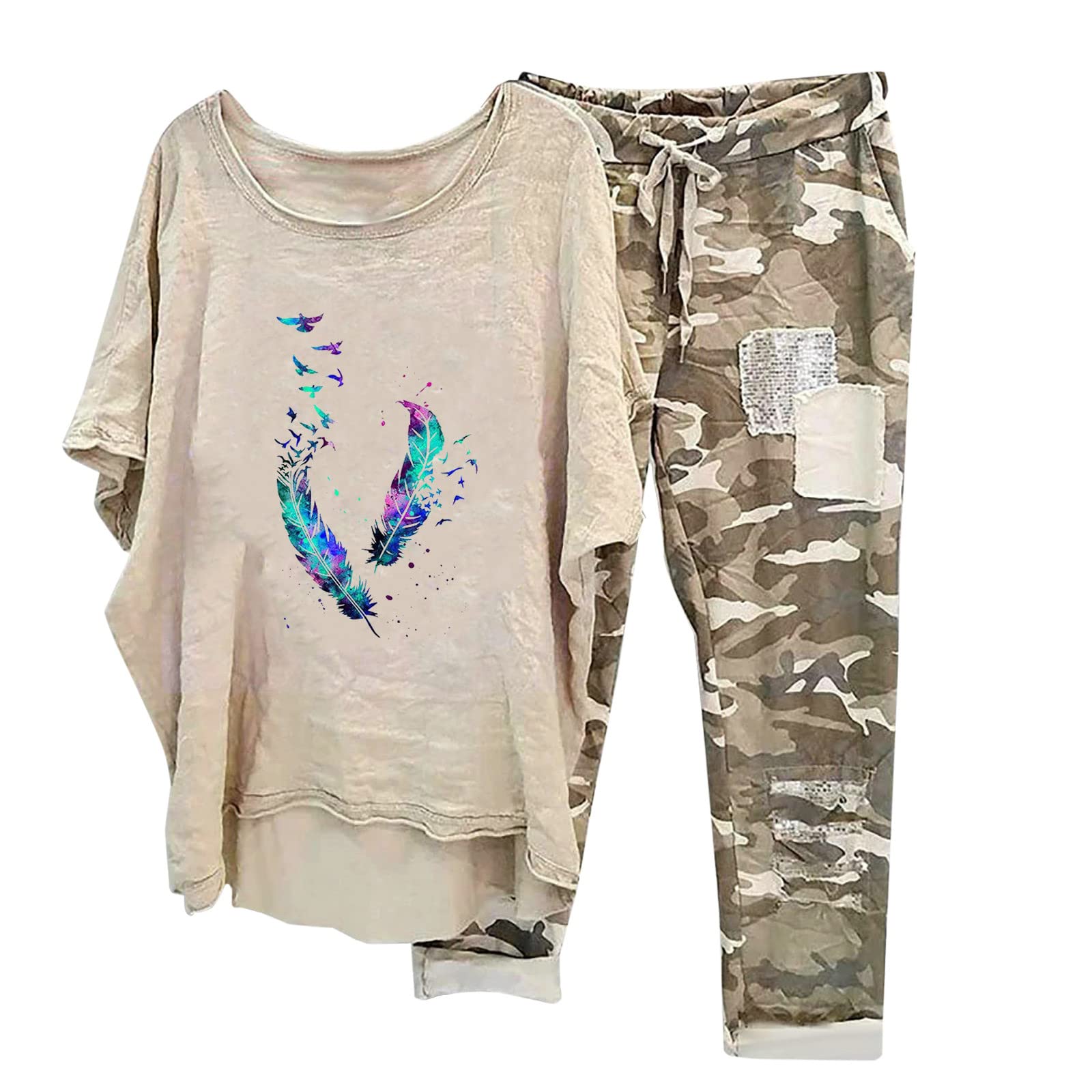 Women's 2-Piece Lounge Set - Soft & Comfortable Pajama Outfit with Loose Shirt & Pants | Cozy Fall Loungewear for Relaxing at Home, Sleepwear, or Casual Wear