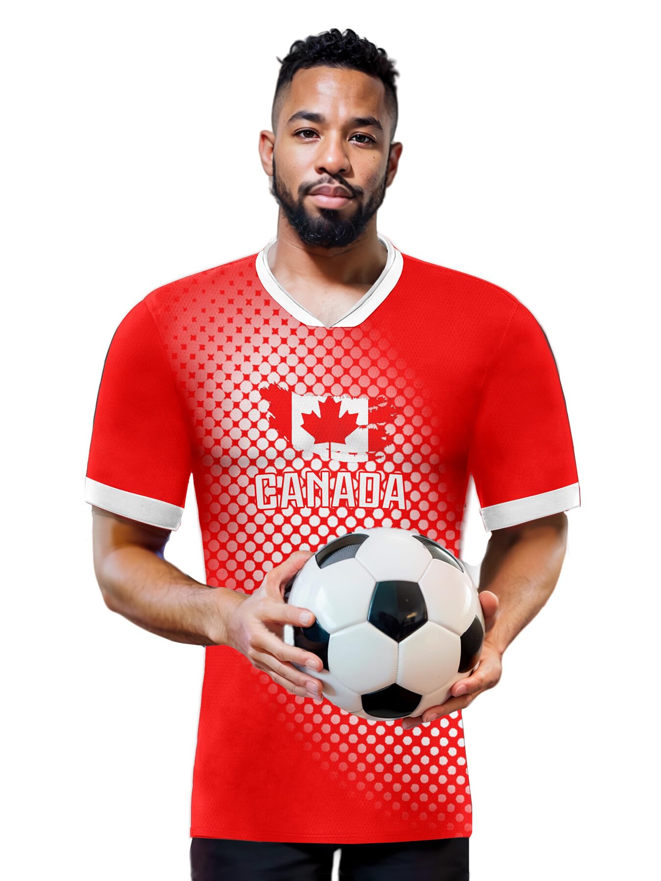 USA Soccer Jersey with Flag & Polka Dot Design - Men's Fashion Soccer Uniform Shirts for Fans (Sizes S-3XL) - Perfect for Game Day, Fan Events & Soccer Gifts