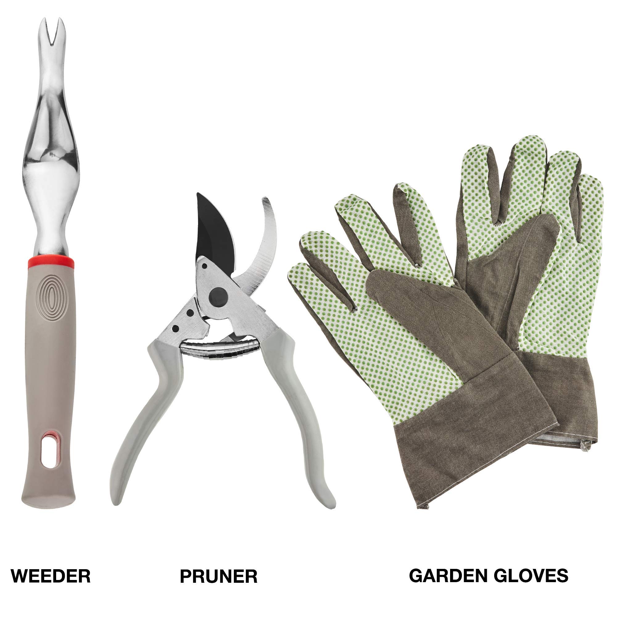 NEIKO 61090A 8-Piece Heavy Duty Garden Tool Set with Storage Bag – Durable Gardening Tools for Men & Women – Perfect for Home Planting, Weeding & Landscaping – Ideal Gift for Gardeners (Grey & Red)