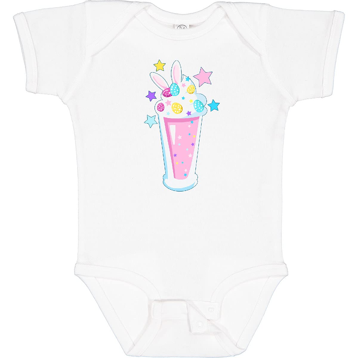 Inktastic Easter Bunny Milkshake with Eggs and Stars Baby Bodysuit - Cute Easter Outfit for Infants & Toddlers - Perfect for Easter Photos, Family Gatherings & Spring Celebrations