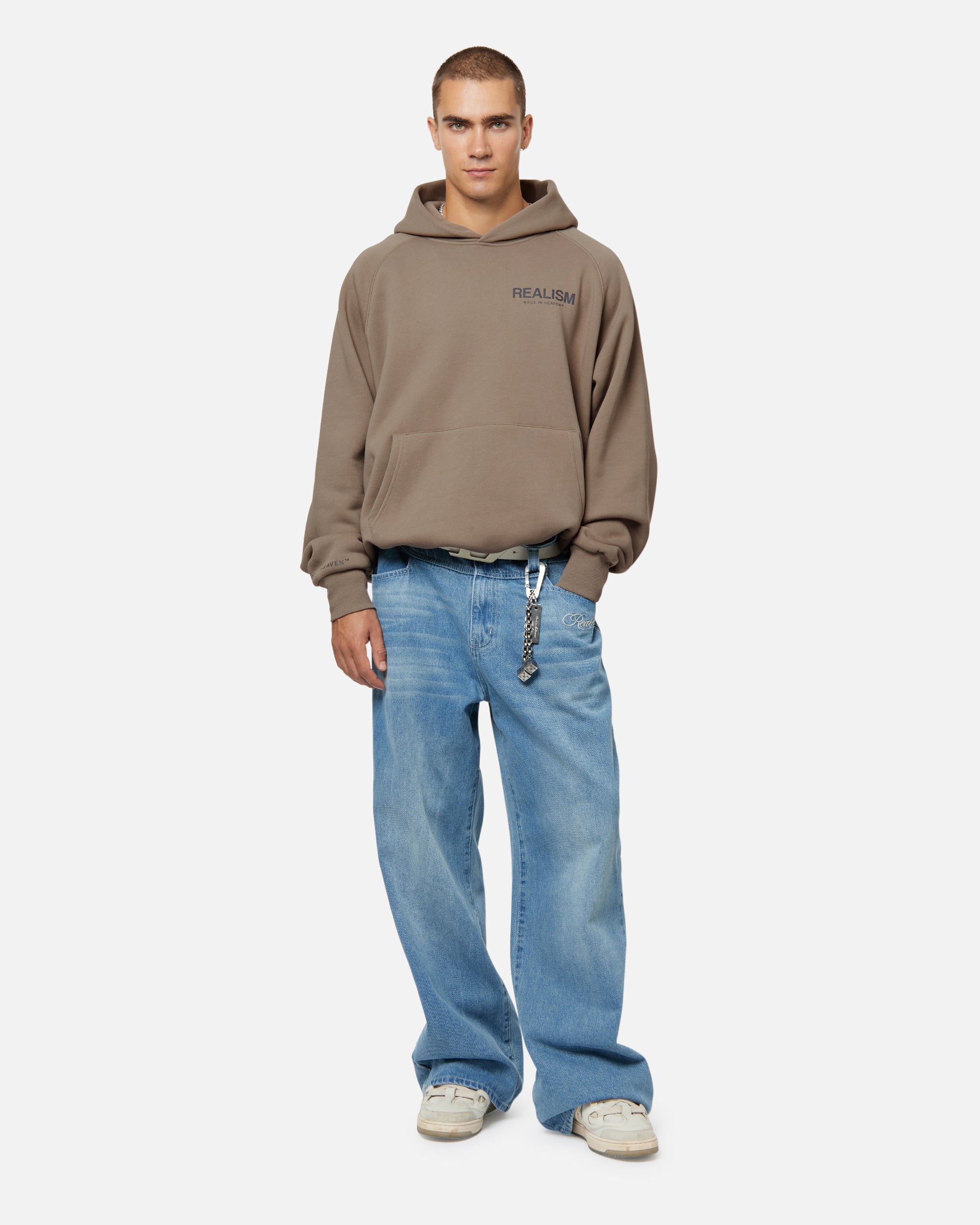 SSS Realism Heaven Logo Reflective Hoodie - Cement Grey | Streetwear Fashion for Men & Women | Perfect for Urban Outfits, Night Running & Casual Wear