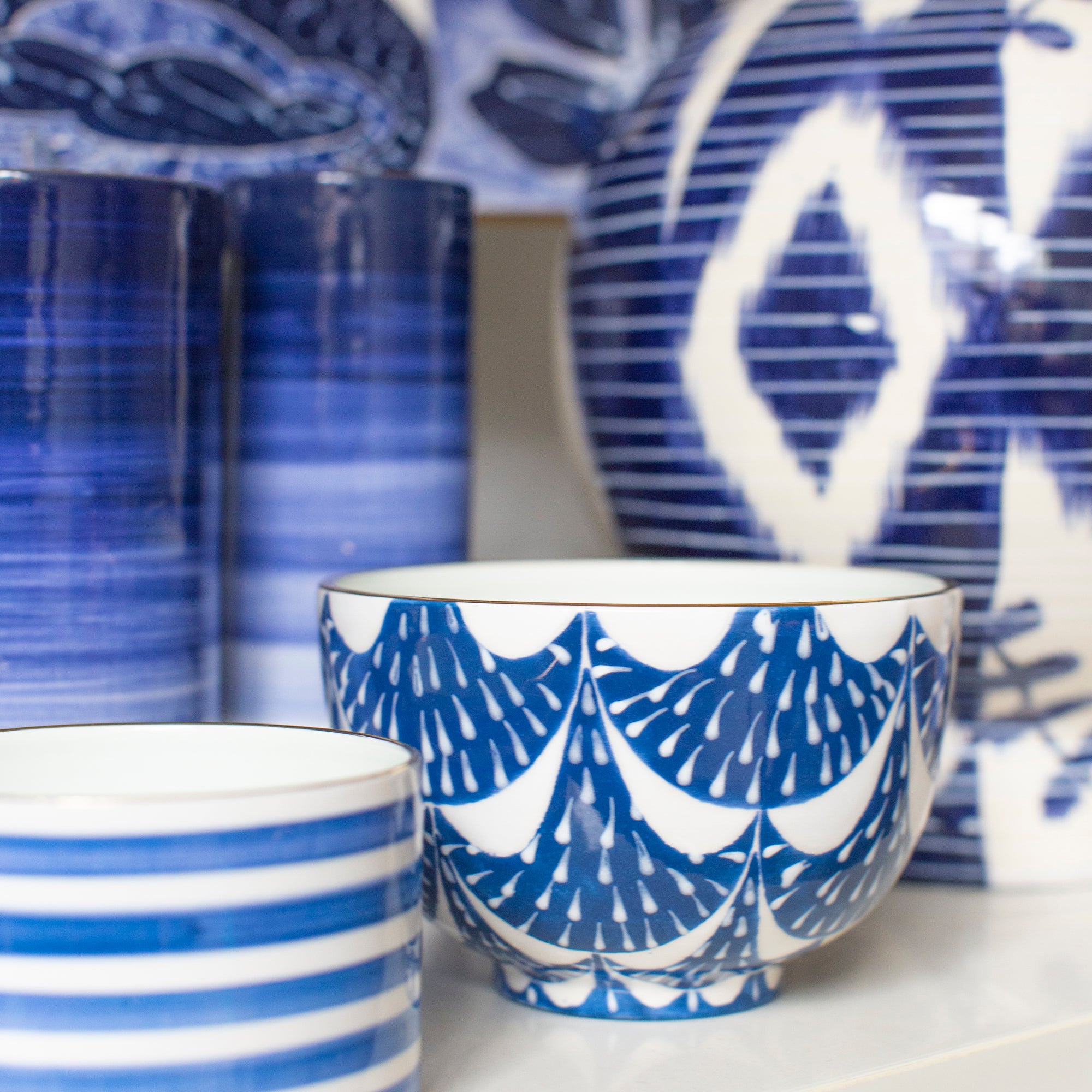 Handmade Indigo Ceramic Cafe Bowl - Perfect for Coffee, Tea, Soups & Desserts | Eco-Friendly Stoneware for Home, Restaurants & Gifts