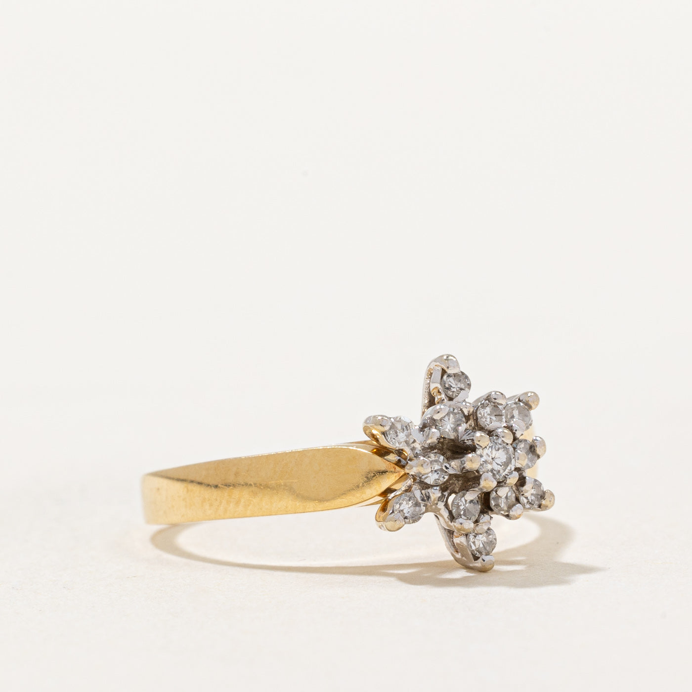 0.21ctw Diamond Cluster Ring - Size 6.75 | Elegant Wedding Band, Anniversary Gift & Everyday Jewelry for Women