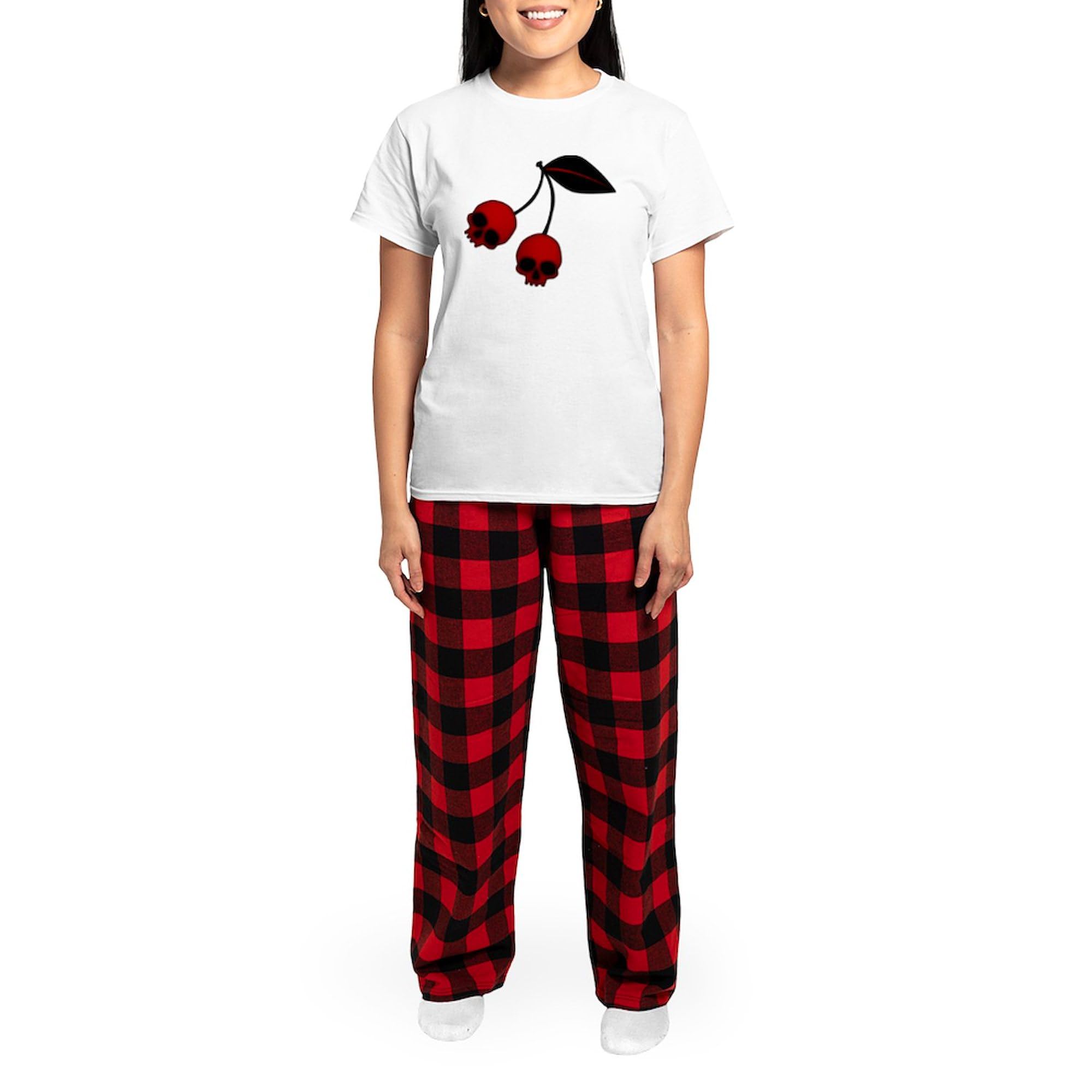 Skull Cherries Women's Cotton Pajama Set - Soft & Comfortable Sleepwear for Women | Perfect for Lounge, Sleep & Relaxation at Home