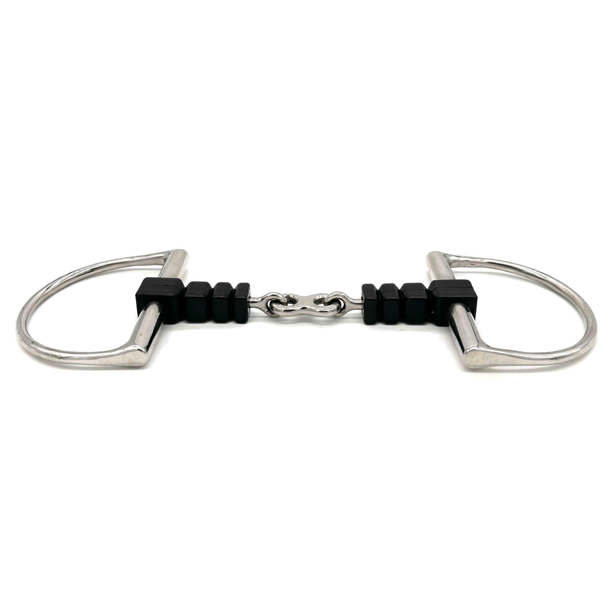 AJR Rubber Block With French Link Dee Bit - Durable Horse Bit for Training & Riding - Perfect for Dressage, Jumping & Trail Riding