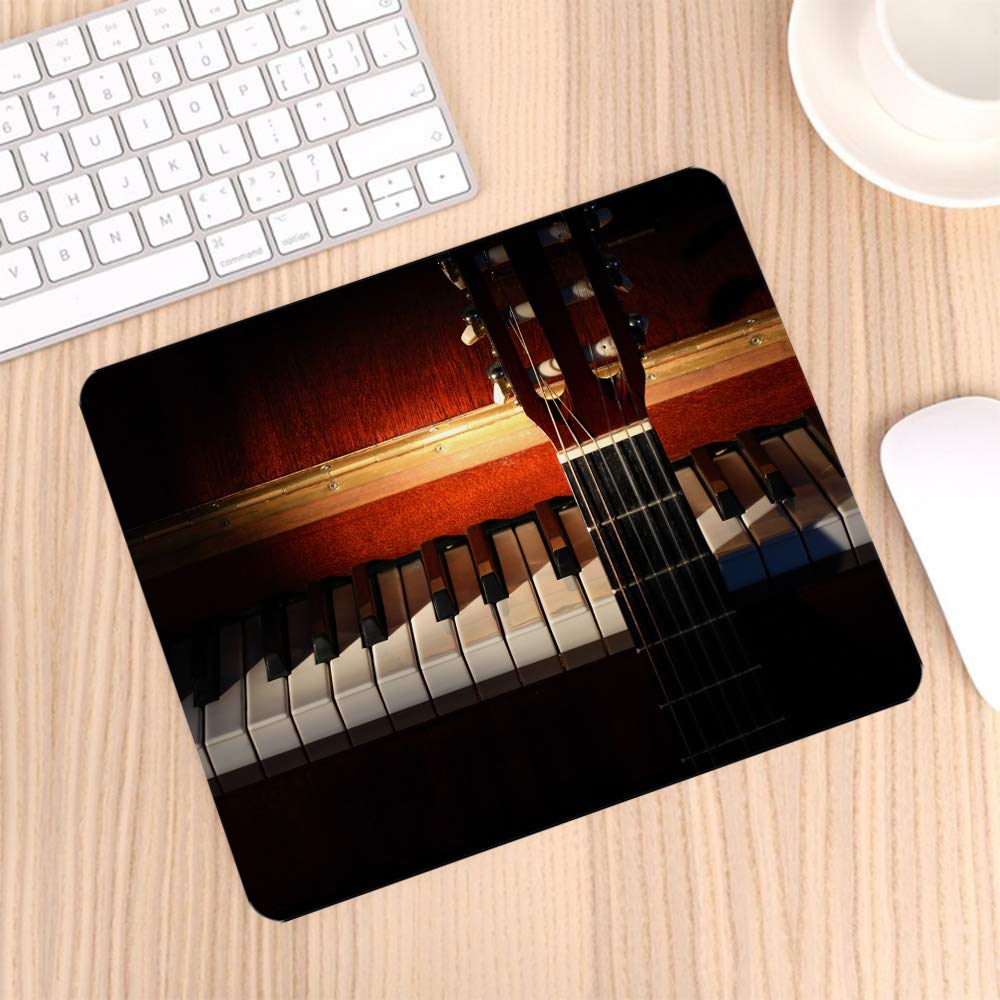 Non-Slip Rubber Gaming Mouse Pad with Guitar & Piano Design - 9.5x7.9 Inch Computer Mousepad for PC, Laptop & Office Use - Perfect for Gamers, Music Lovers & Home Office Setup