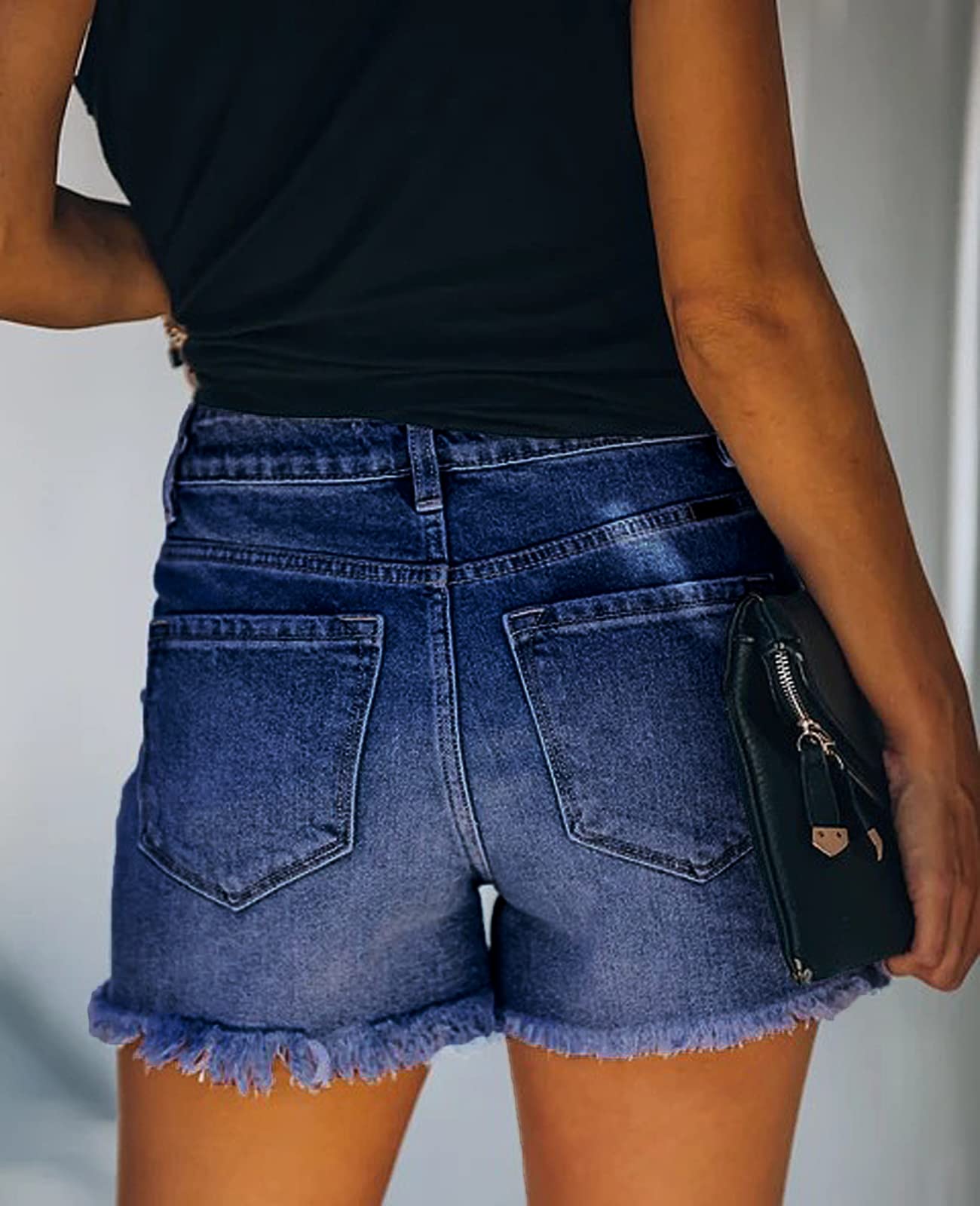 Atditama Women's Ripped Denim Shorts - Stretch Skinny Frayed Jean Shorts for Summer | Casual Beachwear & Street Style Outfits